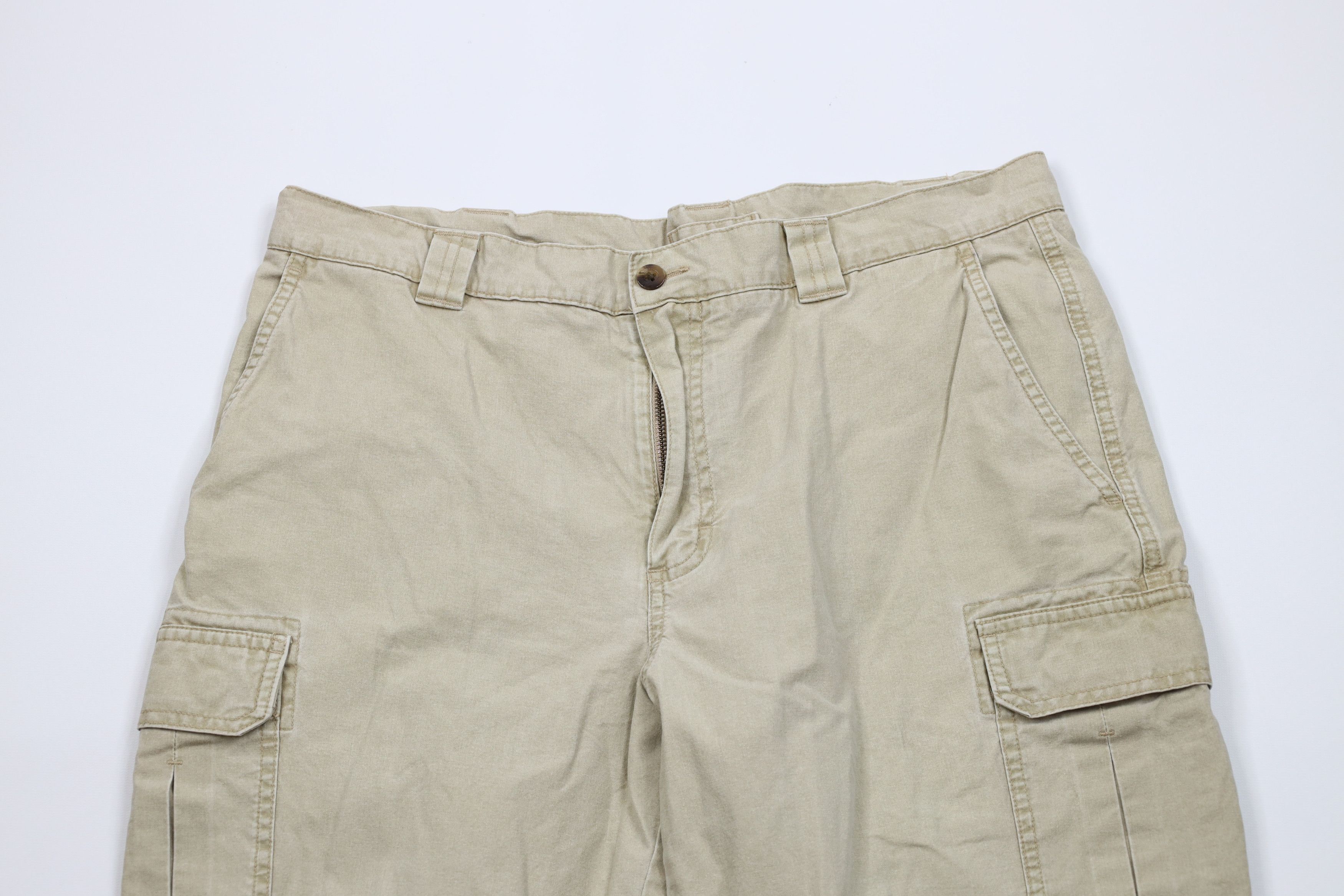 L.L. Bean × Vintage Vintage 90s LL Bean Stonewash Safari Bush Cargo Pants Beige Size US 35 - 2 Thumbnail