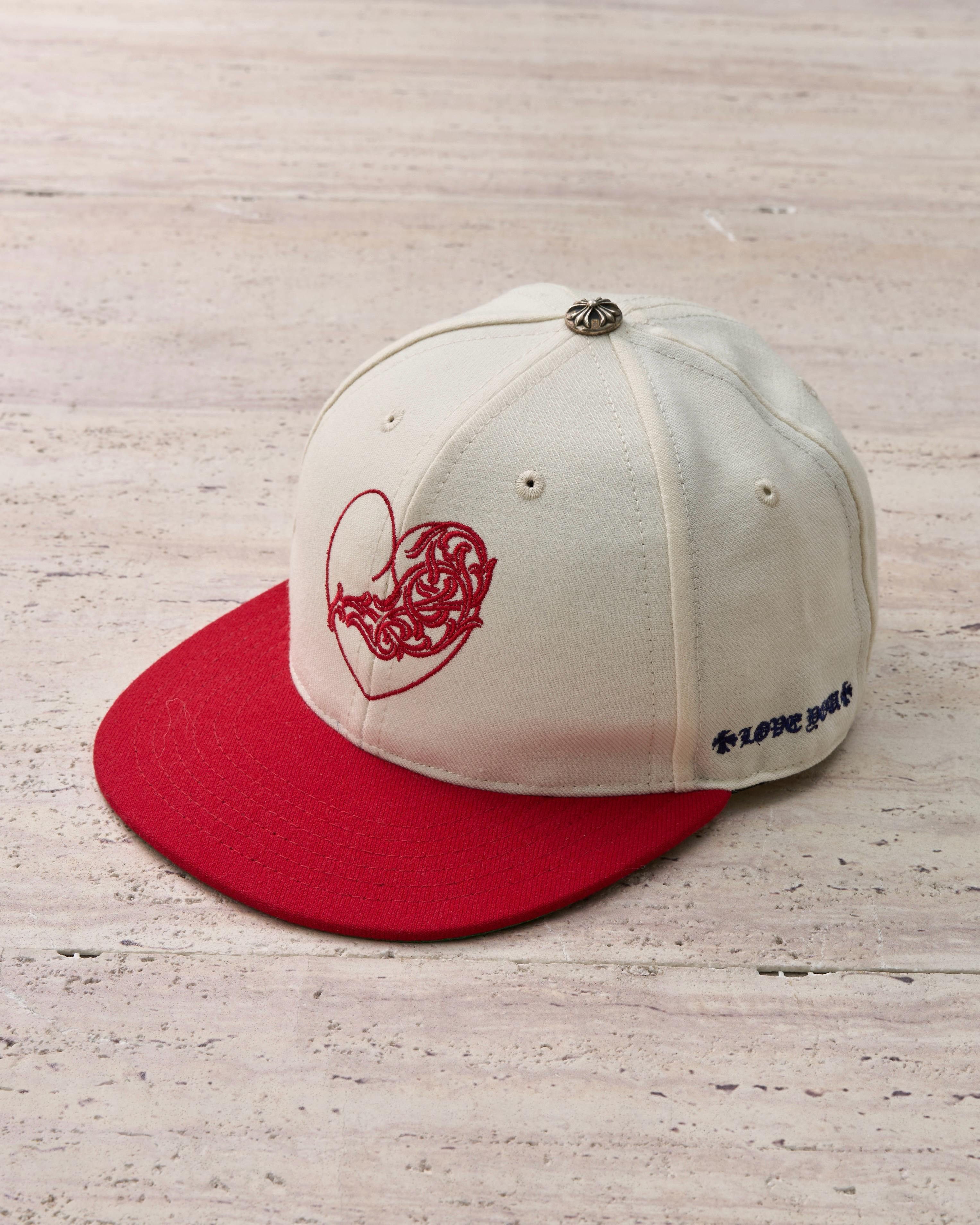 Chrome Hearts CHROME HEARTS Cream Red Vinny Heart Trucker Hat Size ONE SIZE - 1 Thumbnail