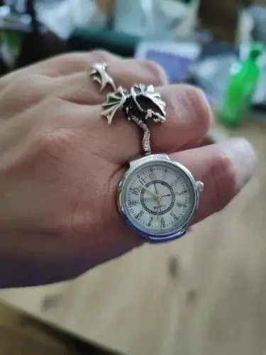 Jewelry Mini Elastic Strap Watch Adjustable Ring Size ONE SIZE - 2 Thumbnail