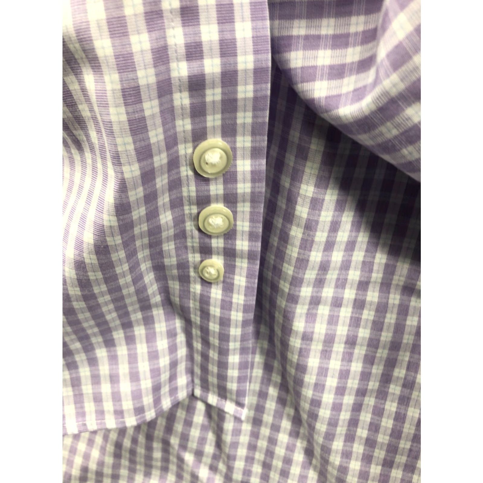 Joseph Abboud Joseph Abboud Shirt Mens Size 17 Purple Plaid Button-Up Knit Slim Regular Long Sleeve Shirt Size US XL / EU 56 / 4 - 7 Thumbnail