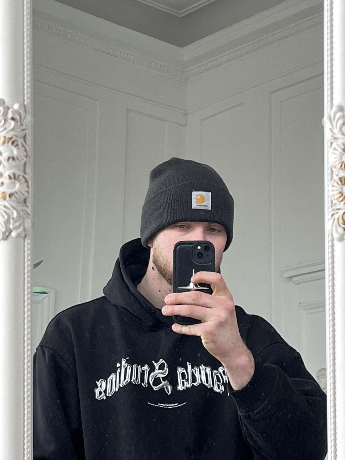 Carhartt Vintage Carhartt Dark Grey Beanie Hat Center Logo Sk8 Y2K Size ONE SIZE - 2 Thumbnail
