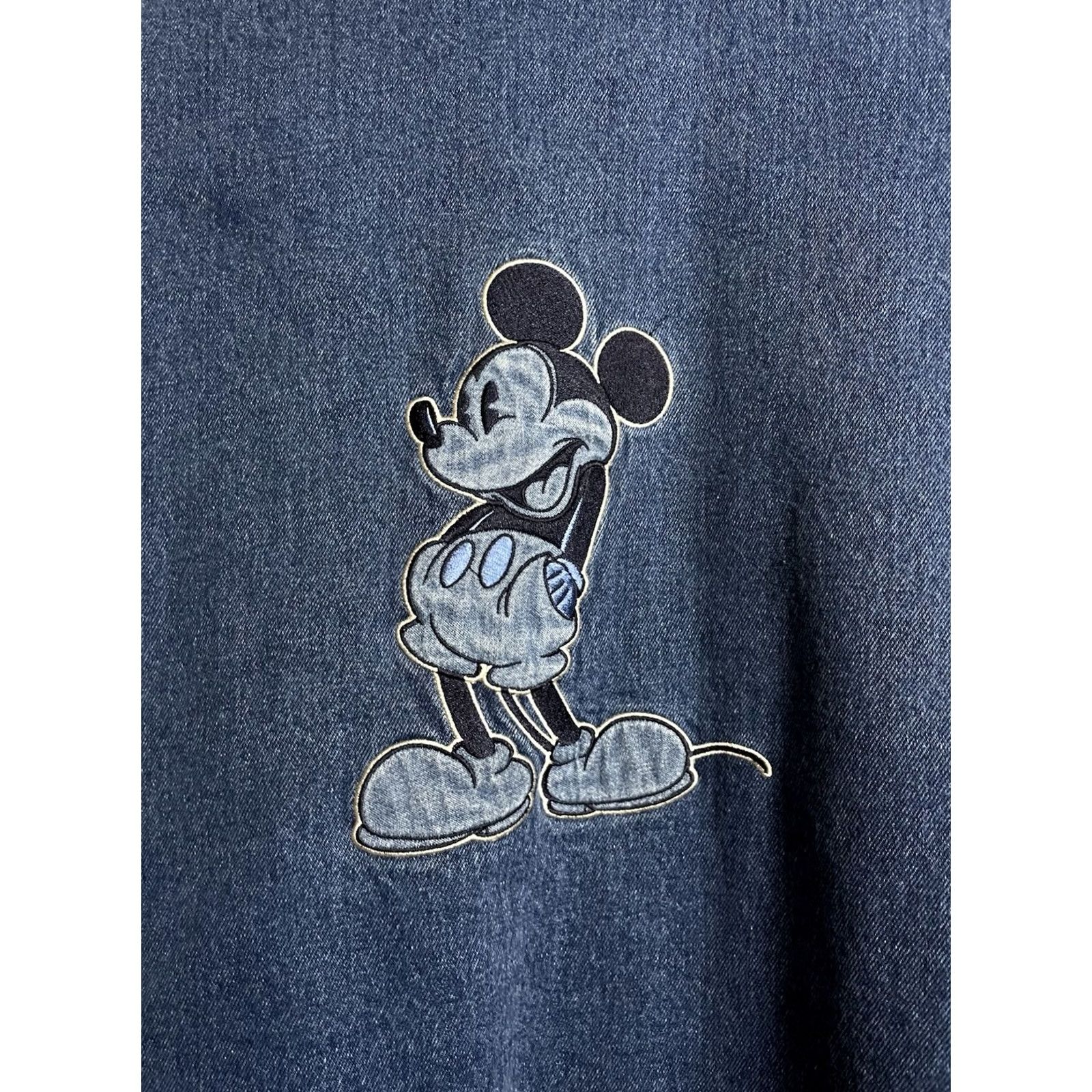 Disney VINTAGE Mickey Mouse 1928 Denim Varsity Jacket 2XL Men Tan Bomber 90s Disney Store Size US XXL / EU 58 / 5 - 2 Thumbnail