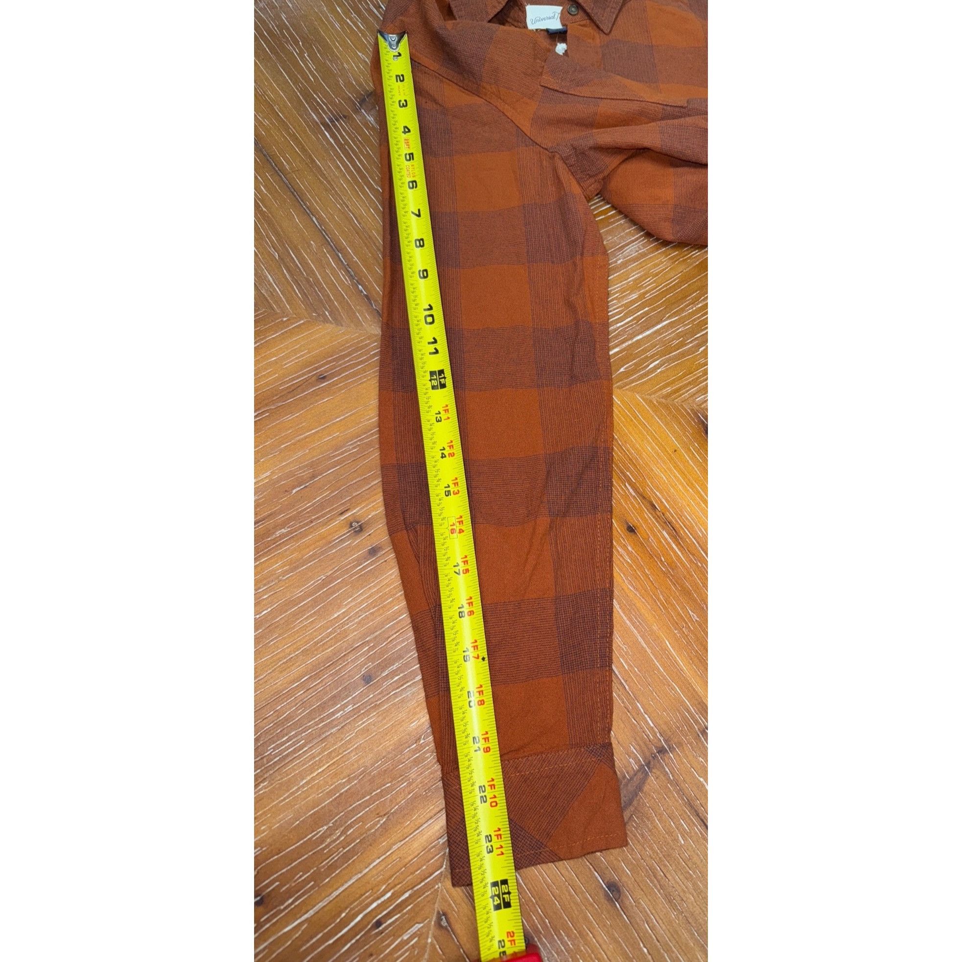 Other Plaid Long-Sleeve Orange Cotton Flannel Shirt from Universal Size S / US 4 / IT 40 - 5 Thumbnail