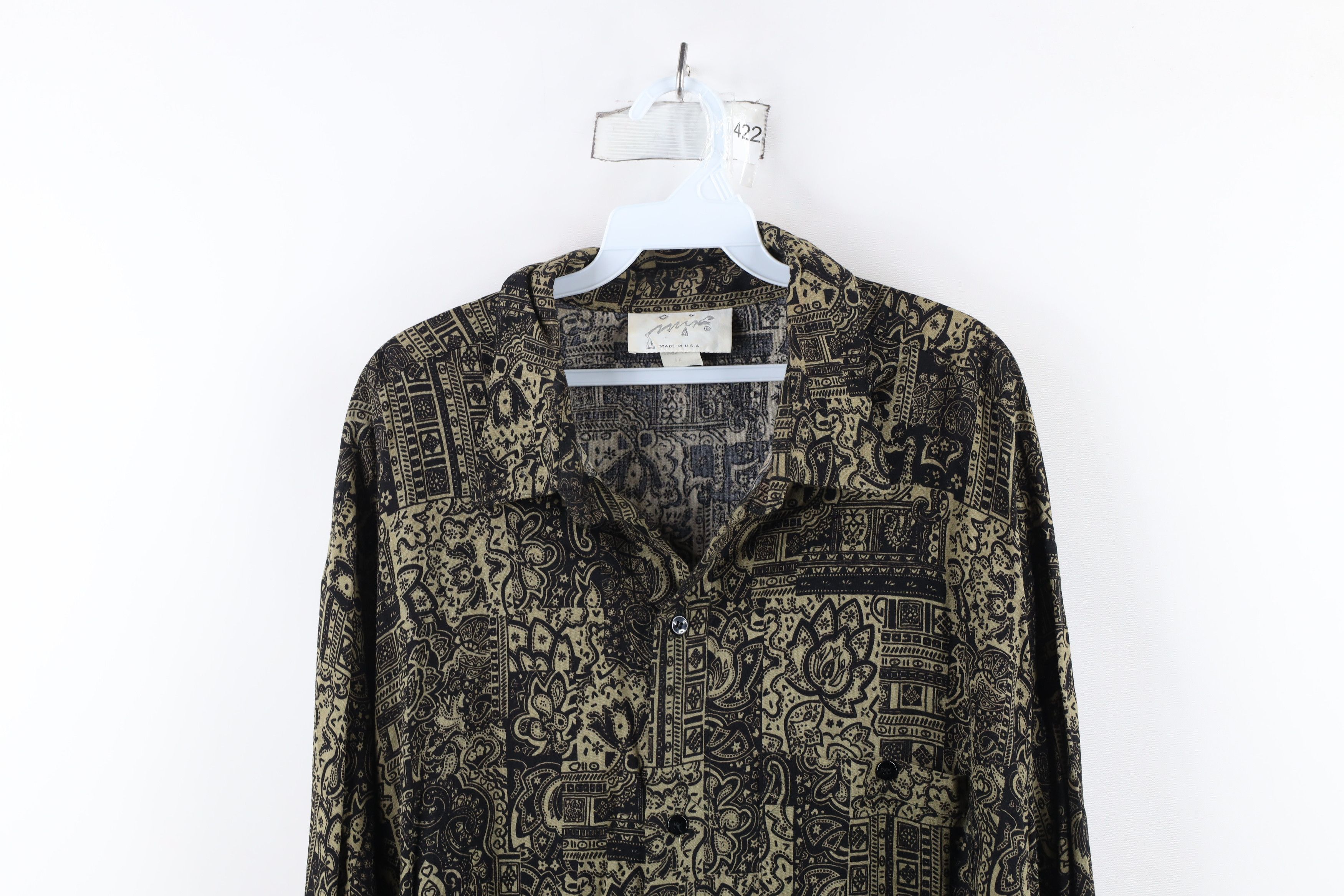 Vintage Vintage 90s Streetwear Flower Collared Button Shirt USA Size US XXL / EU 58 / 5 - 2 Thumbnail
