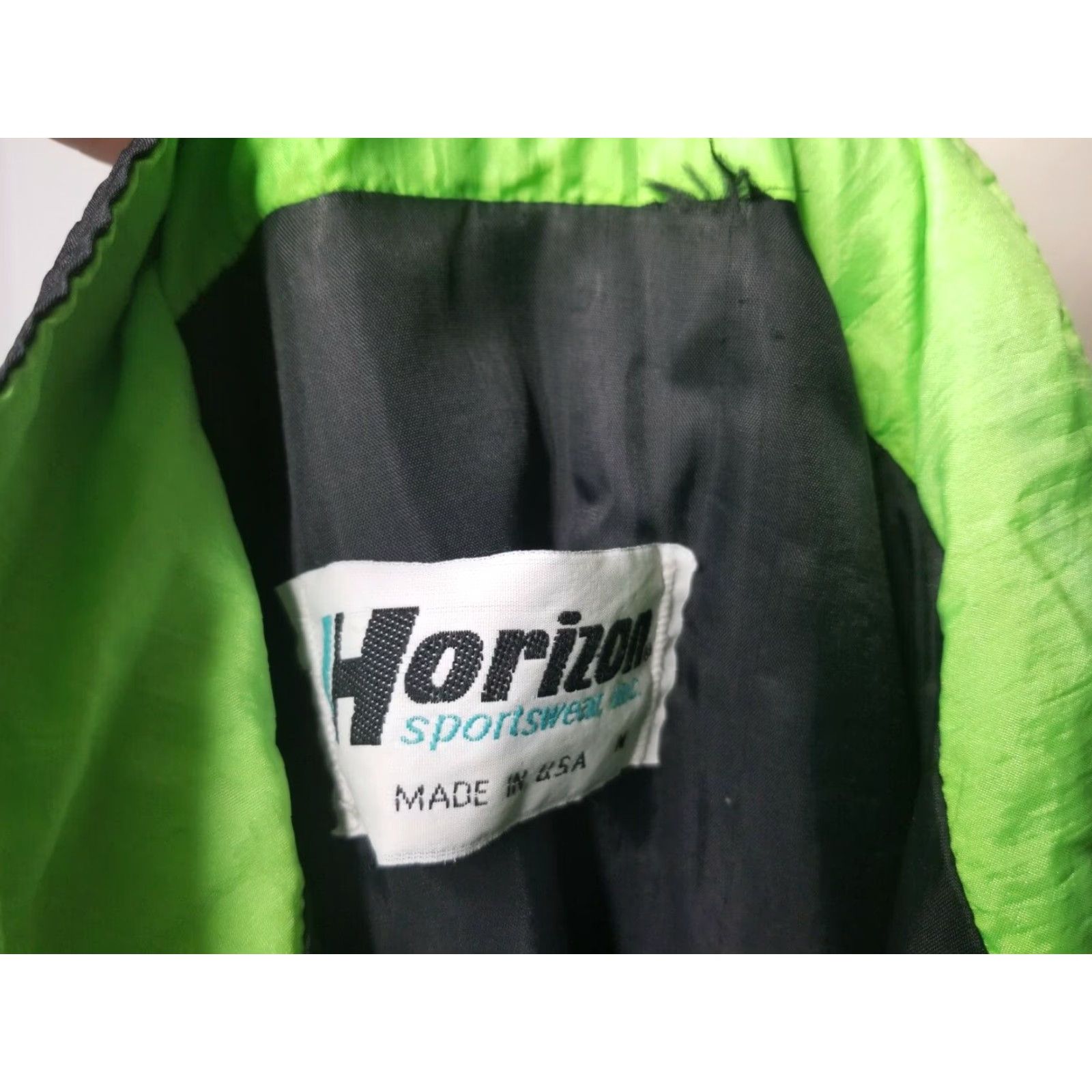 NASCAR VINTAGE Horizon Racing Jacket Windbreaker Mens M USA Black 80s 90s Racing Full Zip Snap USA Logo Size US M / EU 48-50 / 2 - 7 Thumbnail
