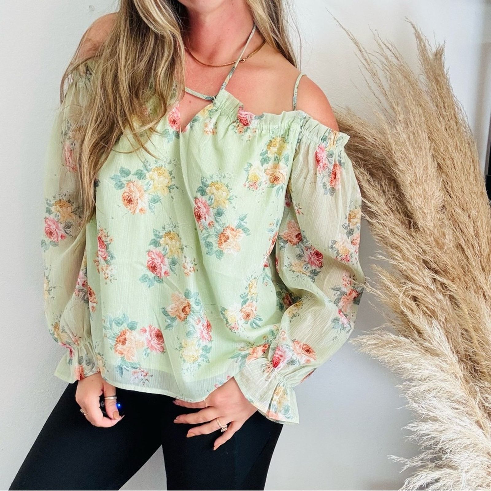 Anthropologie NEW ANTHROPOLOGIE Mint Green Floral Tank Blouse Shirt Top M Size M / US 6-8 / IT 42-44 - 8 Thumbnail
