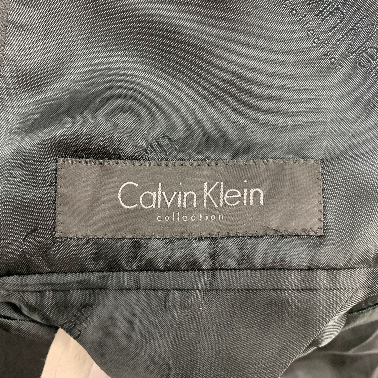 Calvin Klein Size 36 Black Wool Peak Lapel Tuxedo Sport Coat Size 36R - 7 Thumbnail