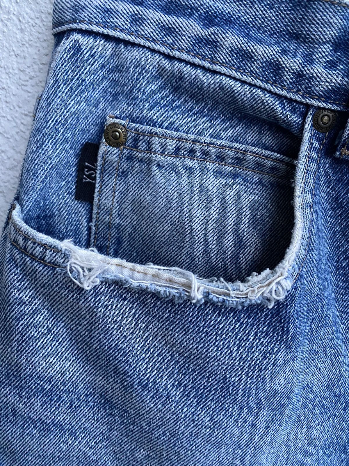 Yves Saint Laurent 28x28 YSL Jeans Denim Pants Cotton Navy Size US 28 / EU 44 - 13 Thumbnail