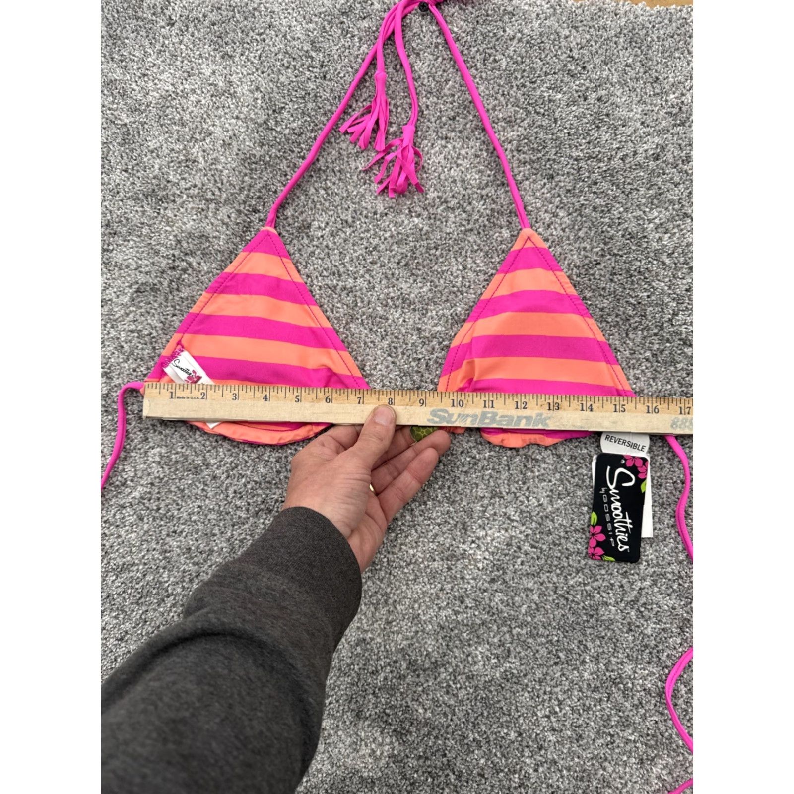 Triangl Smoothies Bikini Top M Multicolor Reversible Crochet Triangle Tassel Halter, Adjustable Backless Padded, Beach Boho Festival Y2K Women Size M / US 6-8 / IT 42-44 - 7 Thumbnail