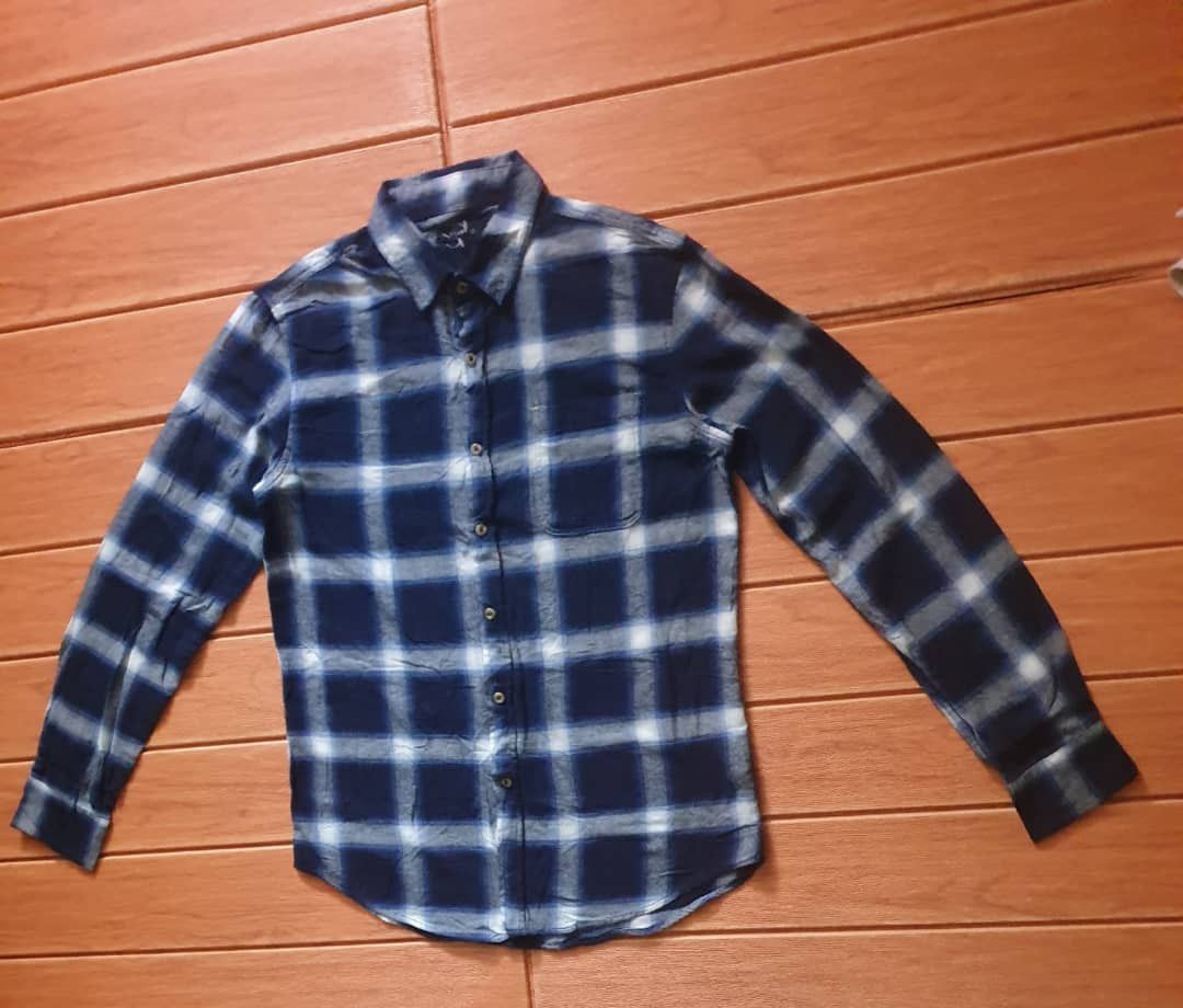 PPFM 💥Roshell checkered blue Japanese brand flannel shirt Size US M / EU 48-50 / 2 - 5 Thumbnail