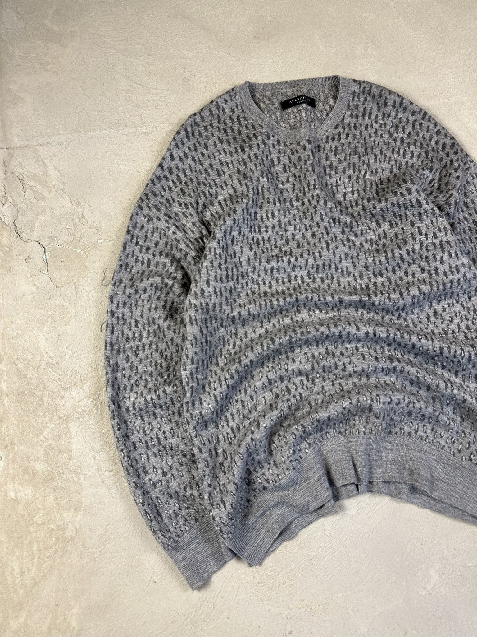 Allsaints Merino Wool Leopard Boxy Knit Sweater