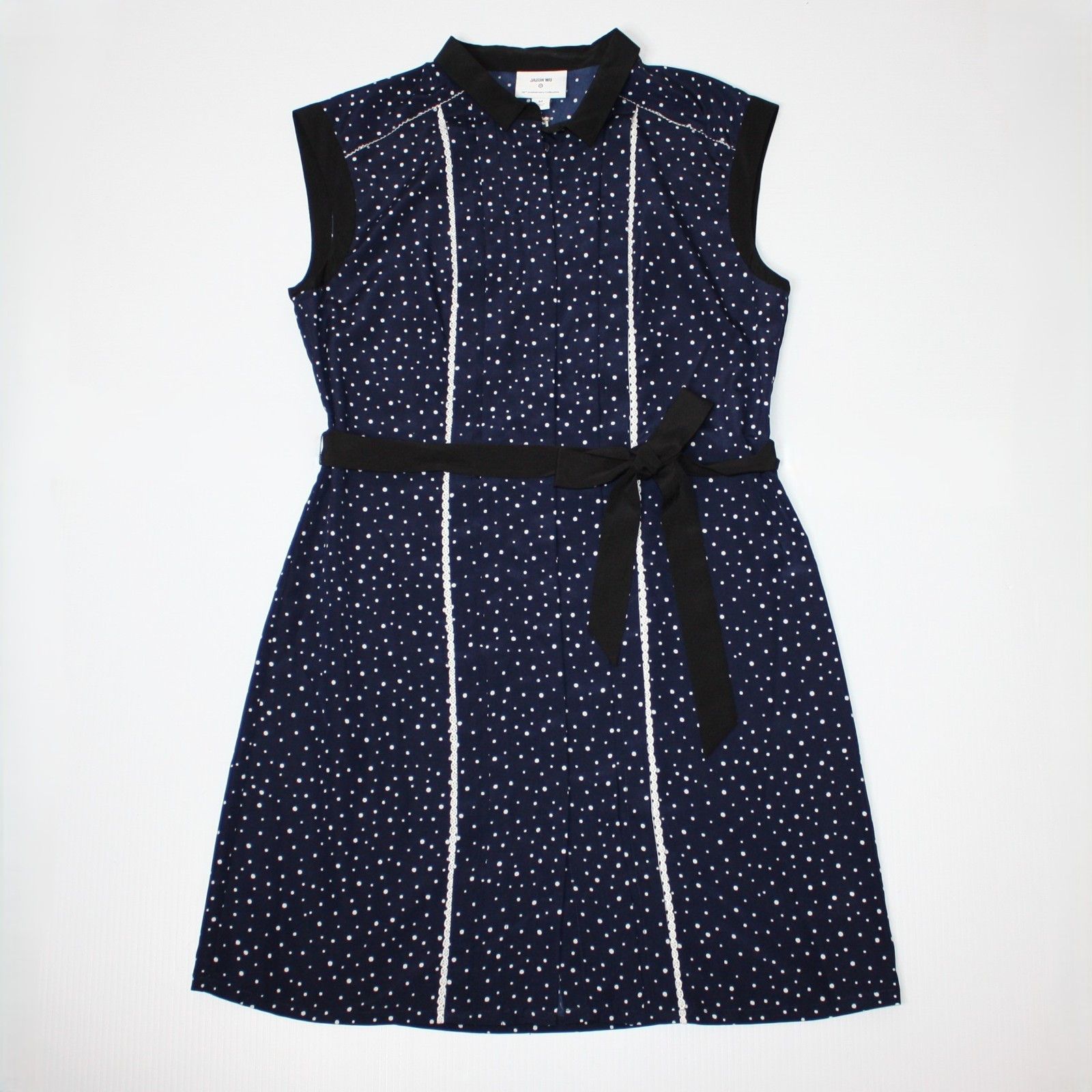 Jason Wu Wu for Target Polka Dot Sleeveless Collared Pleated Dress Size M / US 6-8 / IT 42-44 - 3 Thumbnail