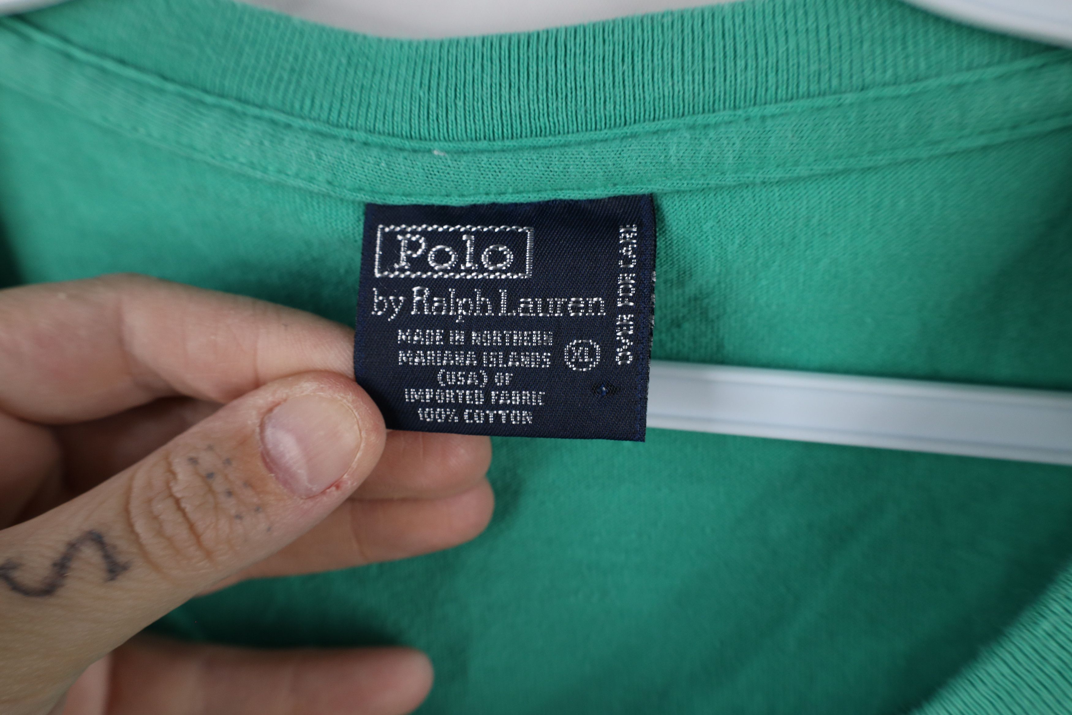 Ralph Lauren × Vintage Vintage 90s Ralph Lauren Short Sleeve Pocket T-Shirt Cotton Size US XL / EU 56 / 4 - 7 Thumbnail