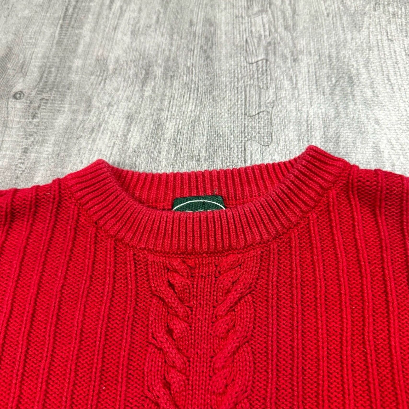 Izod VINTAGE IZOD MENS RED COTTON CABLE-KNIT PULLOVER SWEATER LARGE HEAVYWEIGHT 90s OUTDOOR Size US L / EU 52-54 / 3 - 2 Thumbnail