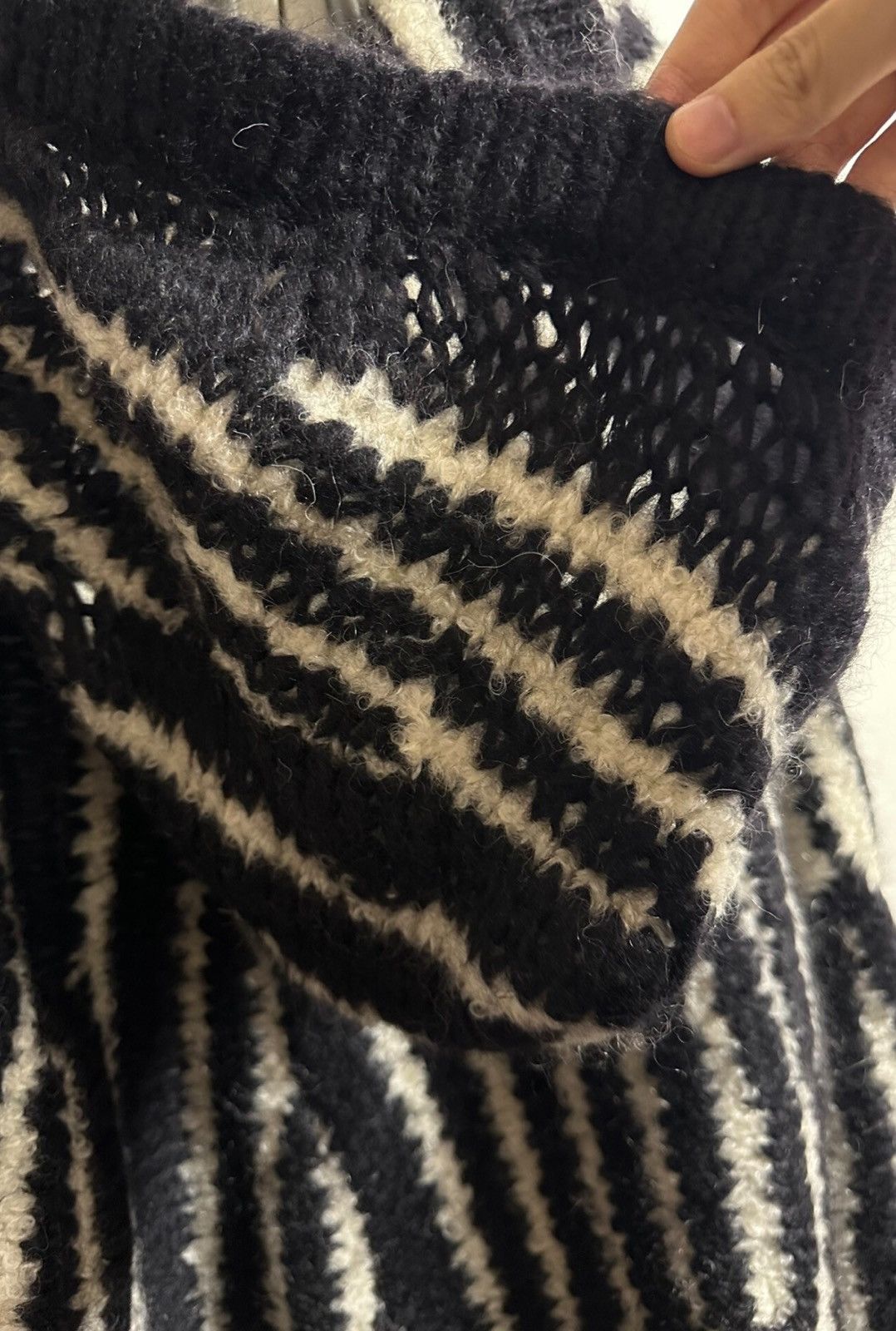 Saint Laurent Paris Saint Laurent Black & White Striped Hooded Cardigan Knit Size US S / EU 44-46 / 1 - 5 Thumbnail