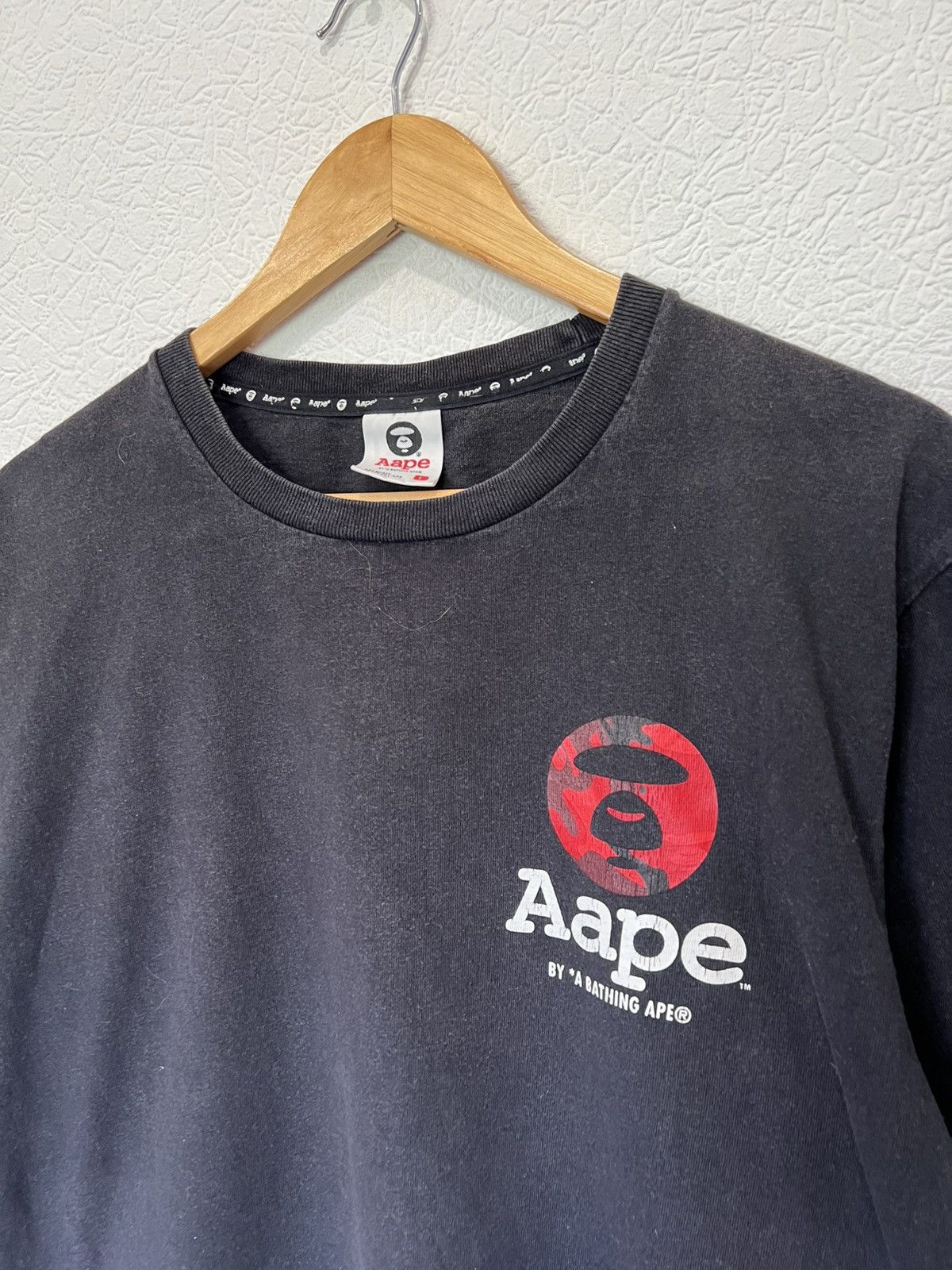 Aape Faded Black T Shirt Aape Bape Monkey Tee Mens Size US L / EU 52-54 / 3 - 3 Thumbnail