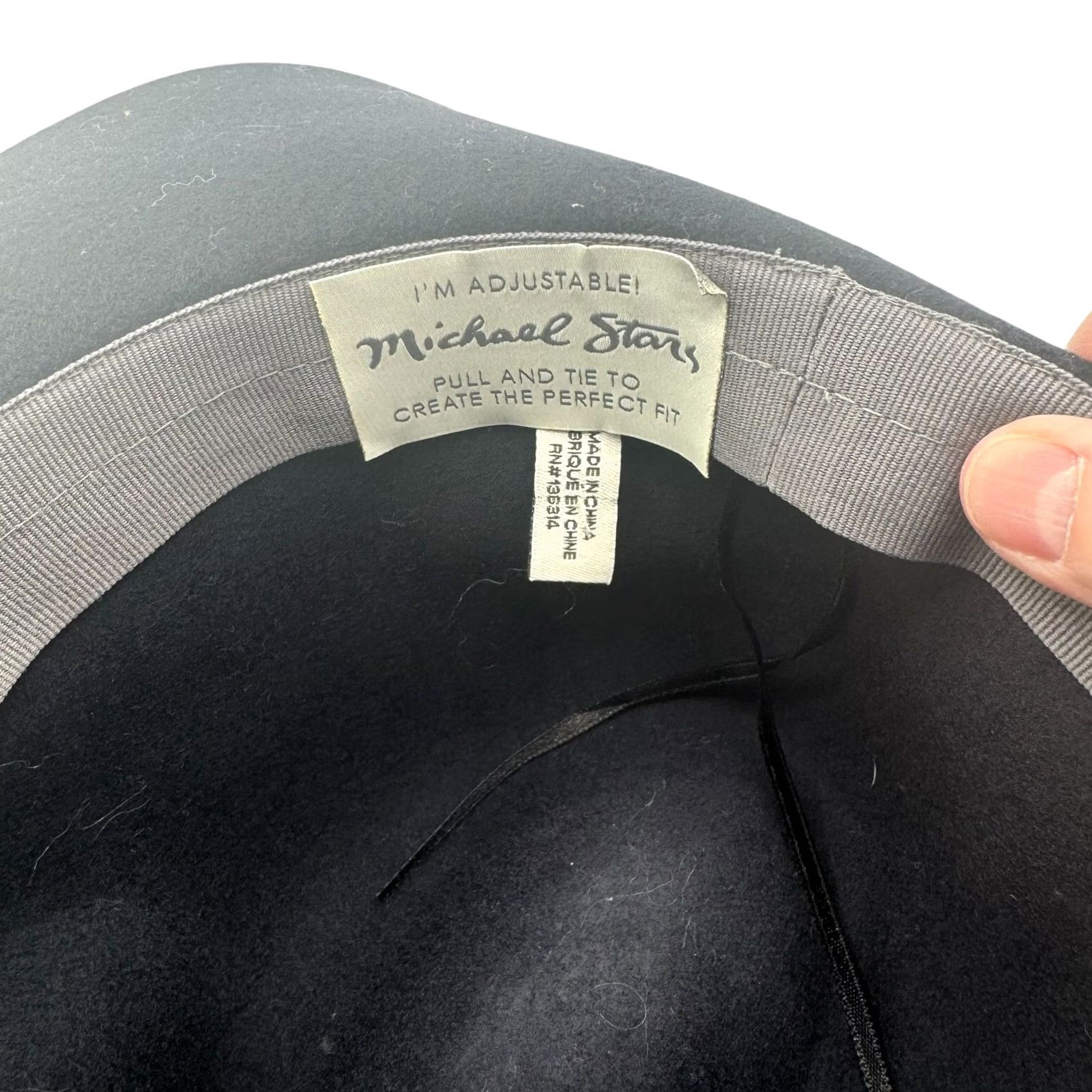 Michael Stars Michael Stars Wool Felt Wide Brim Rancher Hat Black Fedora Adjustable Women 24” Ribbon Size ONE SIZE - 4 Thumbnail