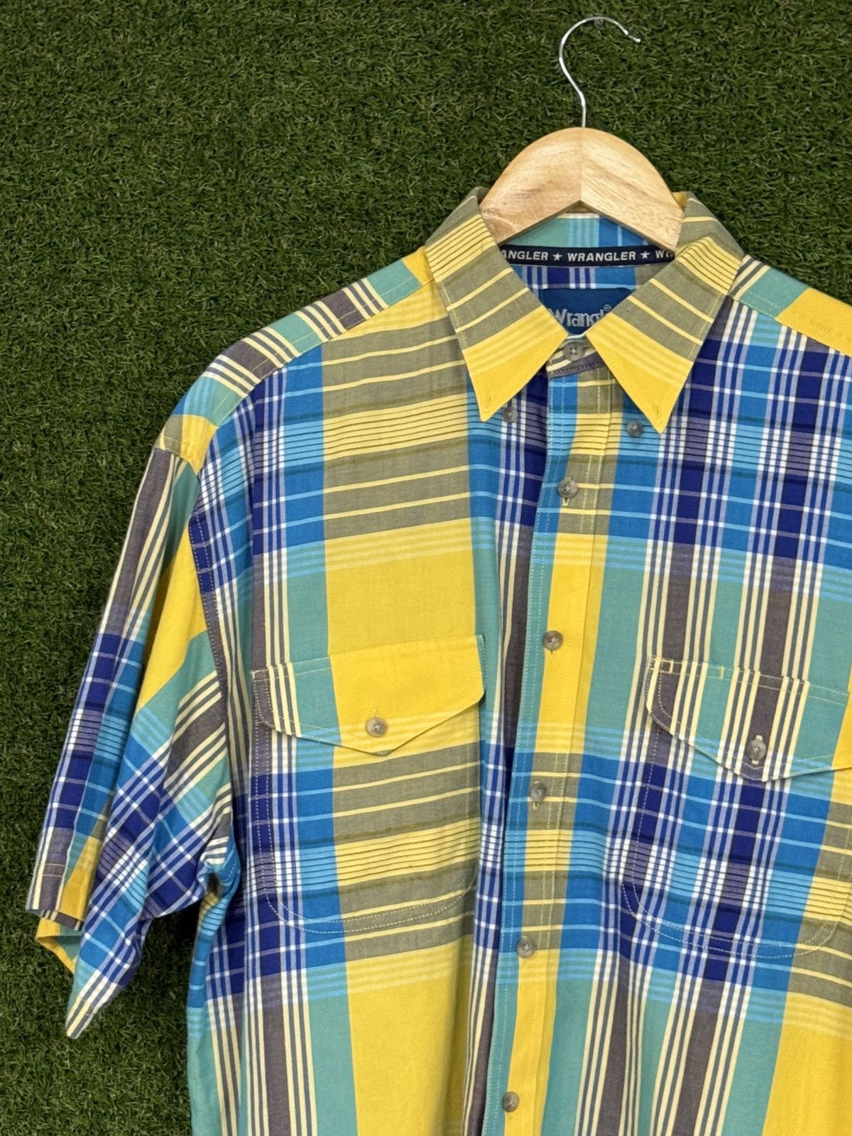 Wrangler Vintage Wrangler Cowboy Plaid Flannel Short Sleeve Shirt Size US L / EU 52-54 / 3 - 2 Thumbnail