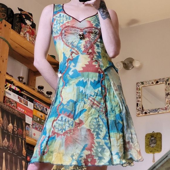Shirt Passion Italia asymmetrical midi dress Y2K- size large