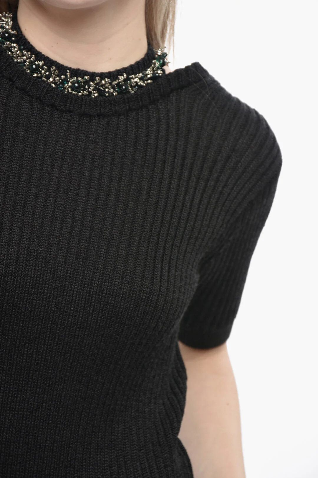 Dries Van Noten og1mm0426 Cotton-Blend Crewneck Top in Black Size M / US 6-8 / IT 42-44 - 3 Thumbnail