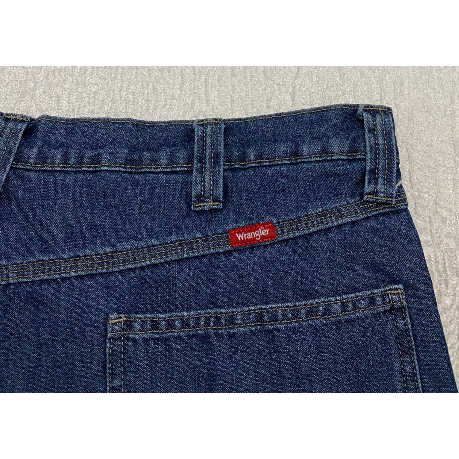 Wrangler Wrangler Jeans Mens 38×30 Blue Fleece Lined Carpenter Denim Wide Leg Jeans Mens Regular 5-Pocket Blue Wrangler Size US 38 / EU 54 - 4 Thumbnail