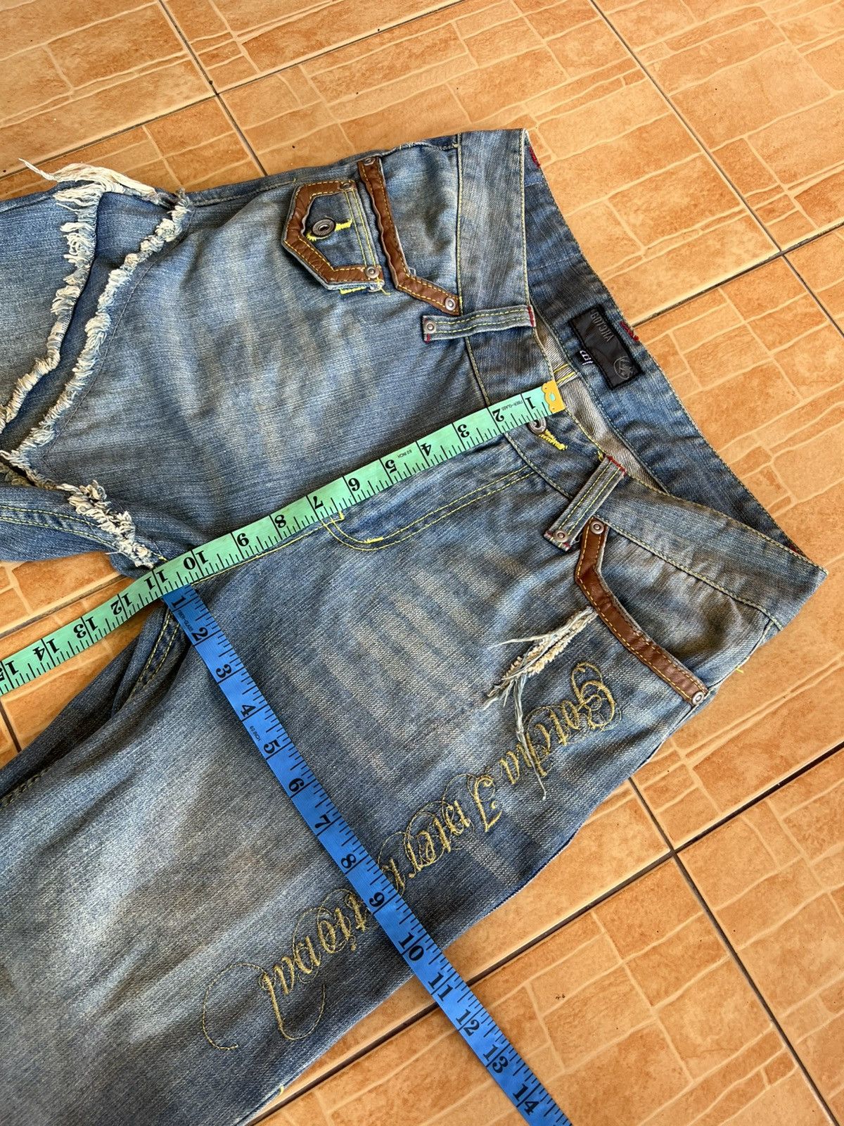 If Six Was Nine Vintage Gotcha Distress Jean Size US 31 - 4 Thumbnail