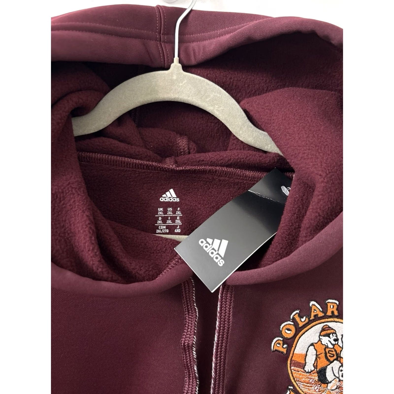 Adidas Adidas Hoodie Mens 2XL Maroon Fleece Lined Special Olympics Sweatshirt L/S NWT Size US XXL / EU 58 / 5 - 7 Thumbnail