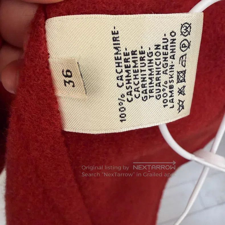 Hermes Hermes Red cashmere coat Size XS / US 0-2 / IT 36-38 - 5 Thumbnail
