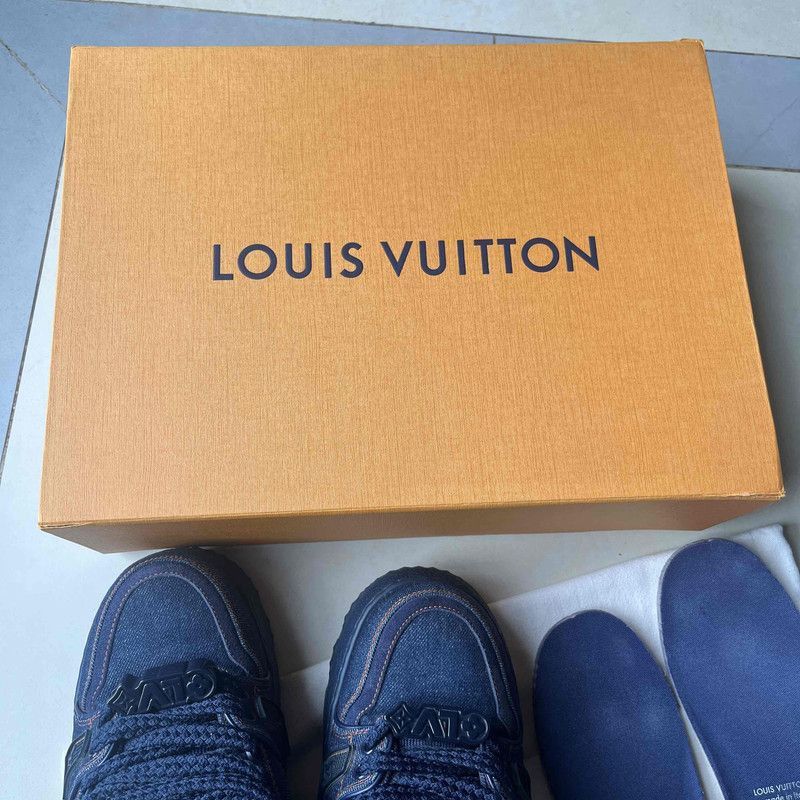 Louis Vuitton Louis Vuitton Trainer Maxi Denim Low-Top Sneakers -2508 Size US 7.5 / EU 40-41 - 4 Thumbnail