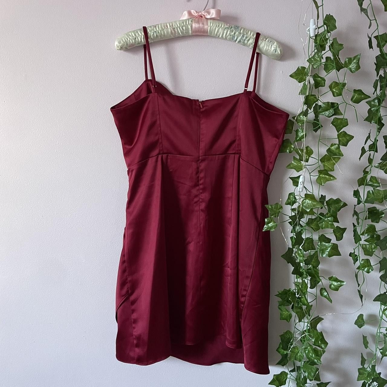 Other Elodie Red Satin Mini Dress Size L Size L / US 10 / IT 46 - 3 Thumbnail