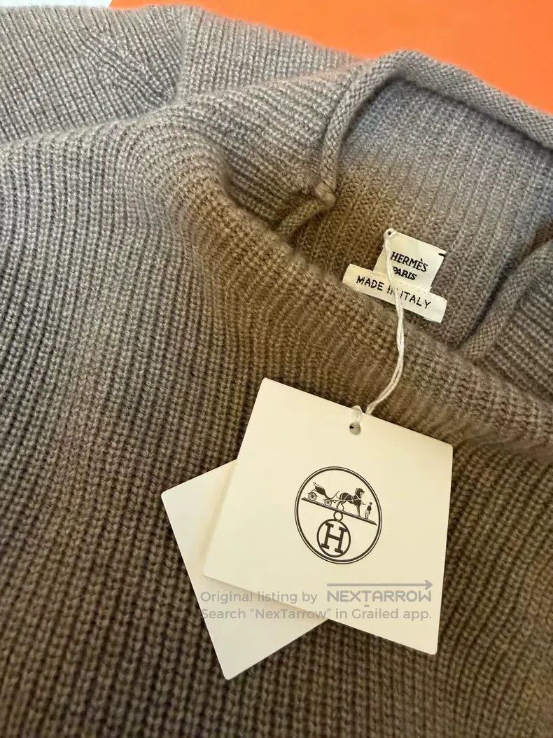 Hermes Hermes Oatmeal Cashmere Long Sleeve Sweater Size XXS / US 00 / IT 34 - 7 Thumbnail