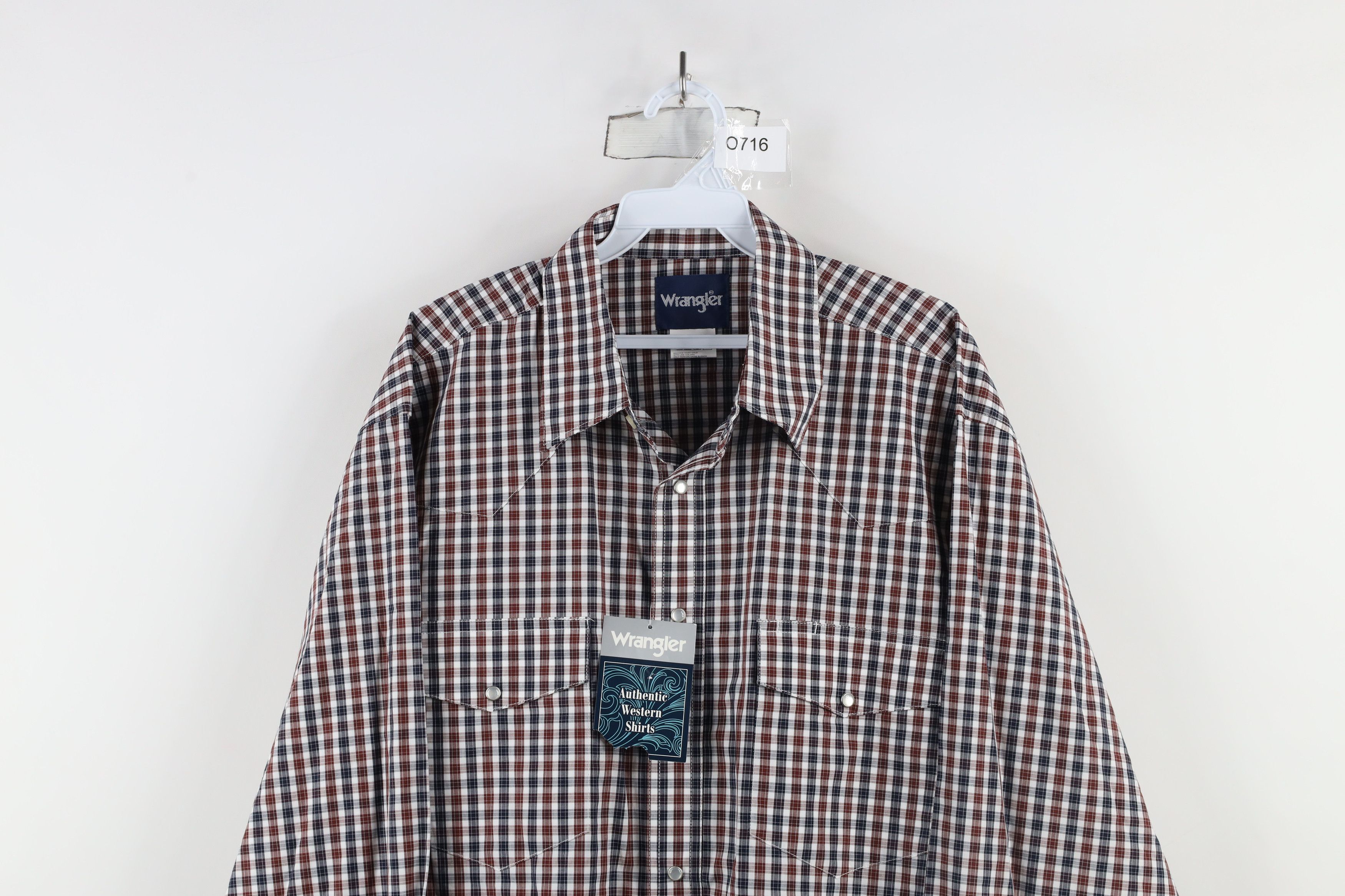 Vintage × Wrangler Deadstock Vintage Wrangler Rodeo Snap Button Shirt Plaid Size US XL / EU 56 / 4 - 2 Thumbnail
