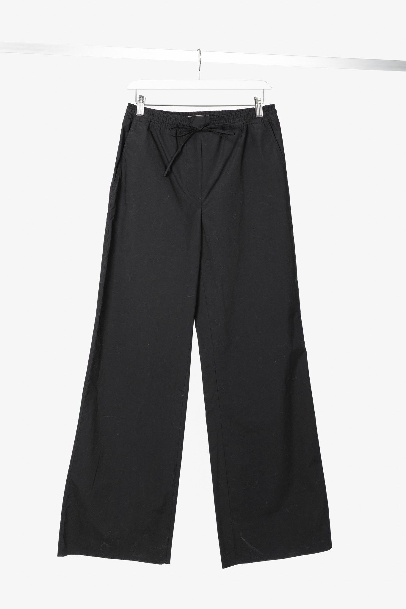 DOROTHEE SCHUMACHER Dorothee Schumacher Poplin Power Black Cotton Flared Pants Size 27" / US 4 / IT 40 - 1 Thumbnail
