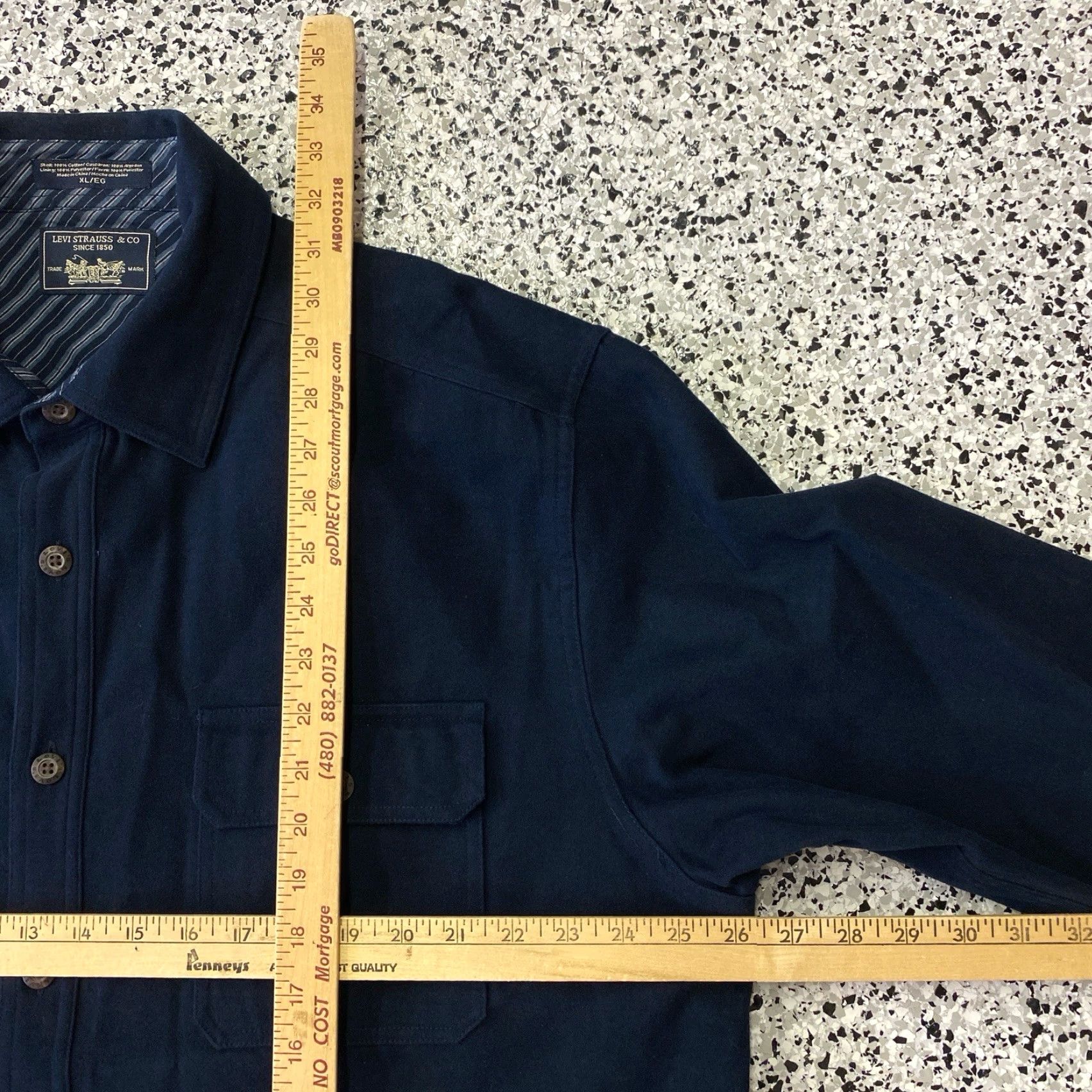 Levi's VINTAGE Levi's Shirt Mens XL Button-Down Red Tab Double Pocket Casual 90s Heavy Blue Cotton Twill Size US XL / EU 56 / 4 - 3 Thumbnail