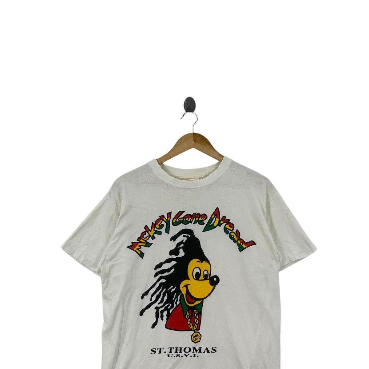 Mickey Mouse Vintage MICKEY MOUSE RASTA Dreadlock Reggae Tee Shirt Top Size US M / EU 48-50 / 2 - 2 Thumbnail