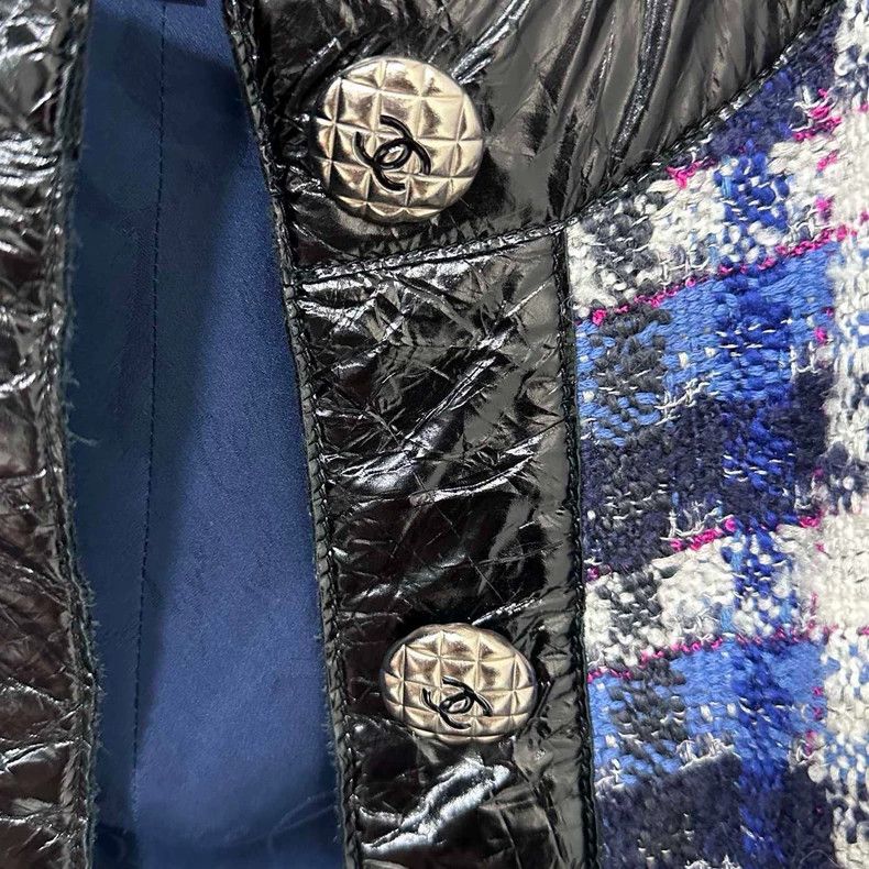Chanel Chanel Hamburger series blue plaid soft mud leather jacket Size XS / US 0-2 / IT 36-38 - 4 Thumbnail