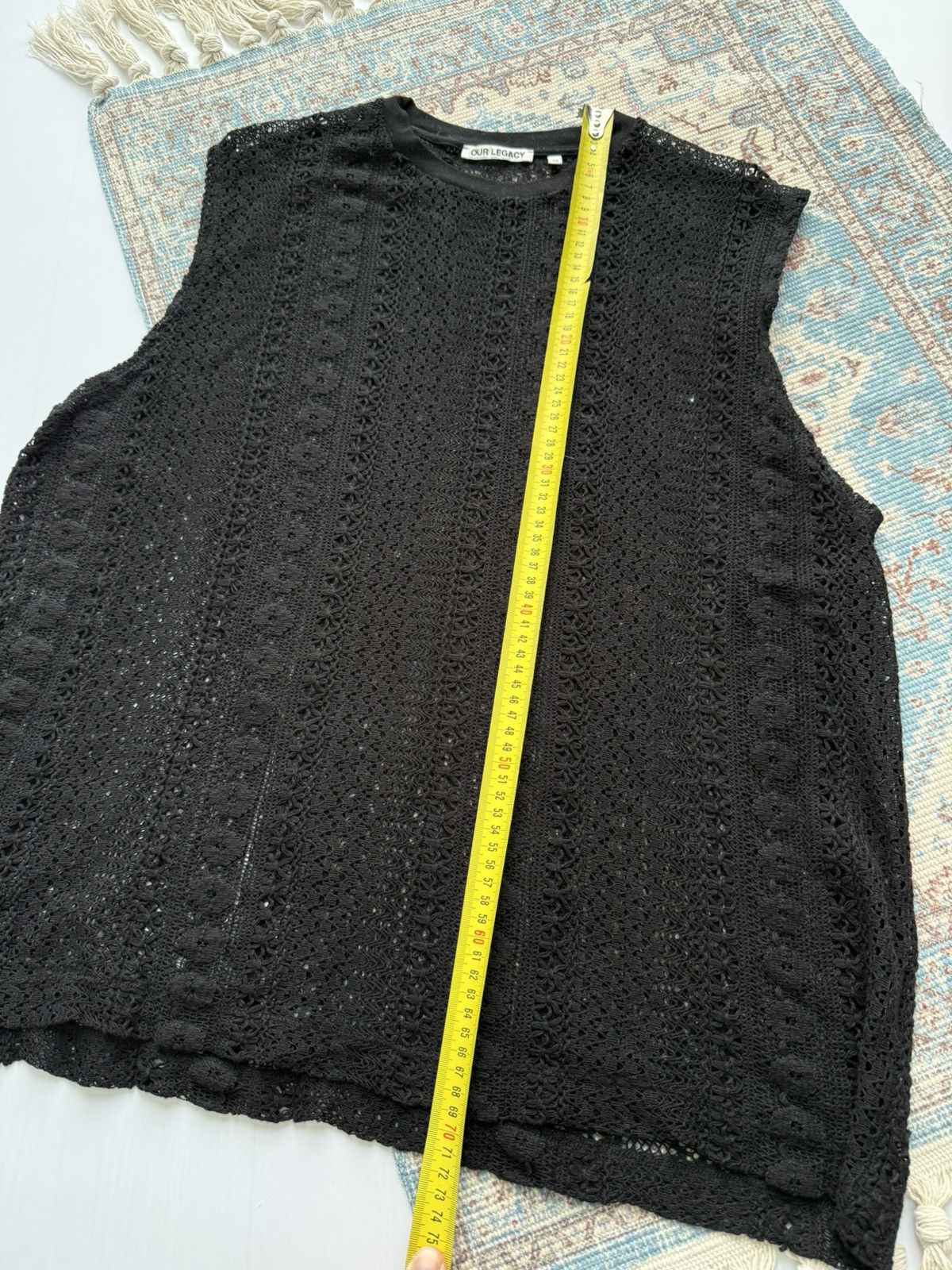 Our Legacy Our Legacy Box Sleeveless Oversized Black Crochet Tank Size US S / EU 44-46 / 1 - 9 Thumbnail