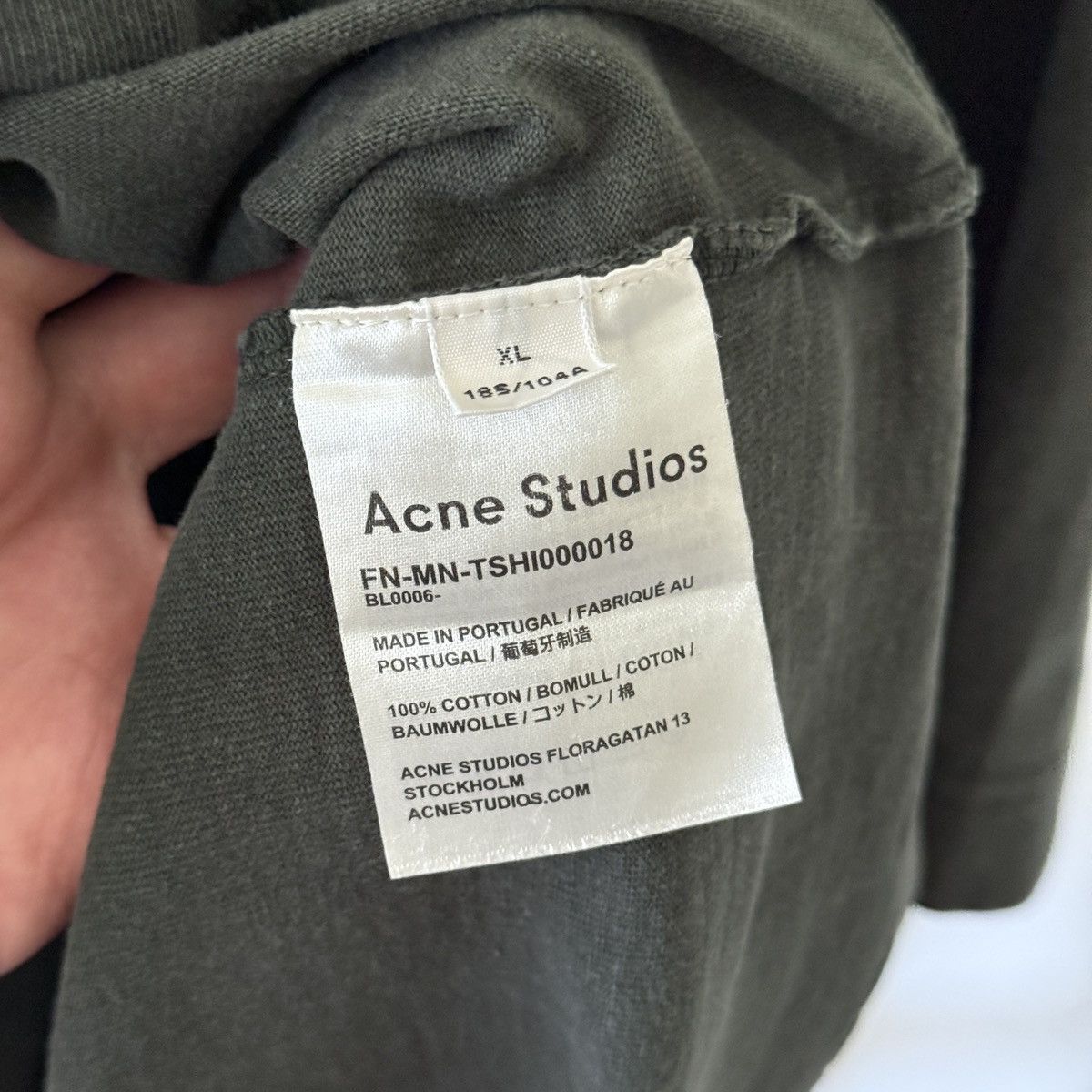 Acne Studios Acne Studios Stockholm Olive Green T-Shirt Size US XL / EU 56 / 4 - 4 Thumbnail