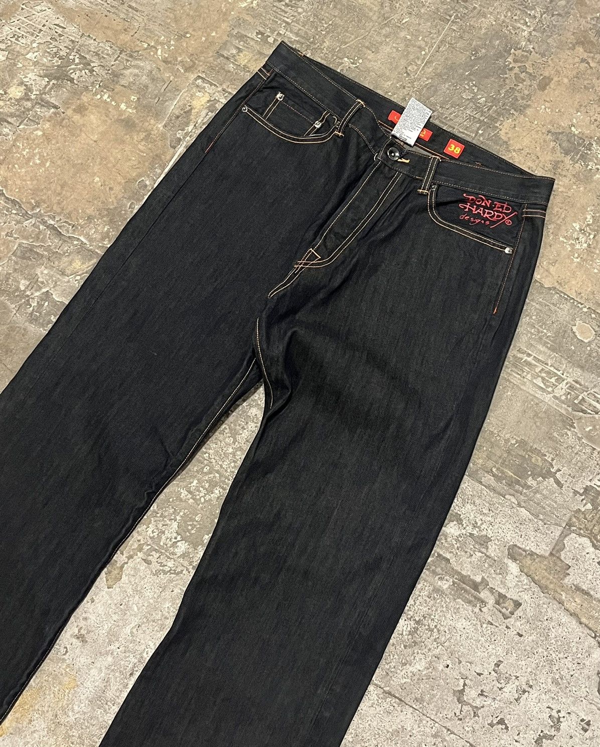 Ed Hardy Crazy rare Ed hardy back embroidered baggy fit pants Size US 36 / EU 52 - 6 Thumbnail