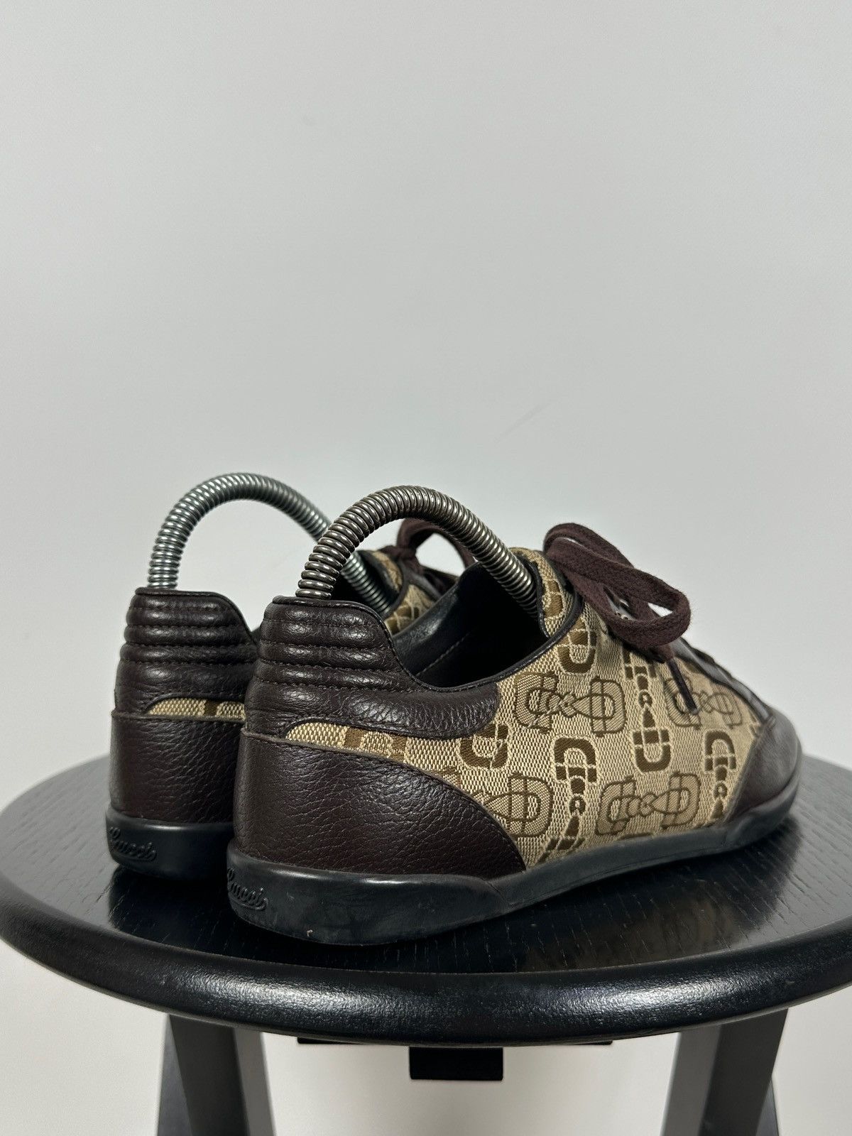 Gucci Gucci GG Monogram Leather/Canvas Lace Up Low Sneakers Size US 6 / IT 36 - 5 Thumbnail