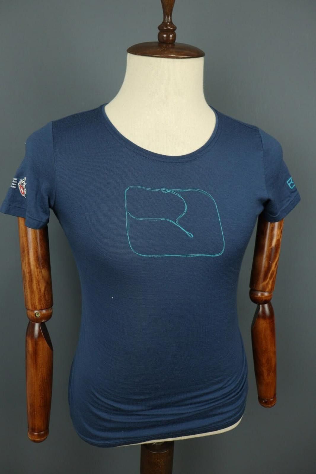 ORTOVOX Ortovox Blue Big Logo Wool Short Sleeve T-Shirt Size M Size US M / EU 48-50 / 2 - 6 Thumbnail