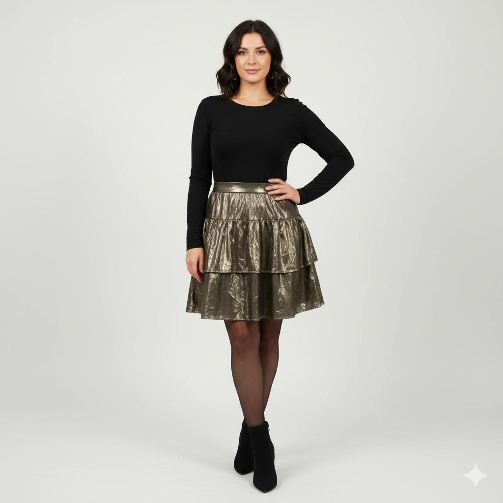 Other Silver Matalic Mini Skirt SM Size 28" / US 6 / IT 42 - 1 Thumbnail