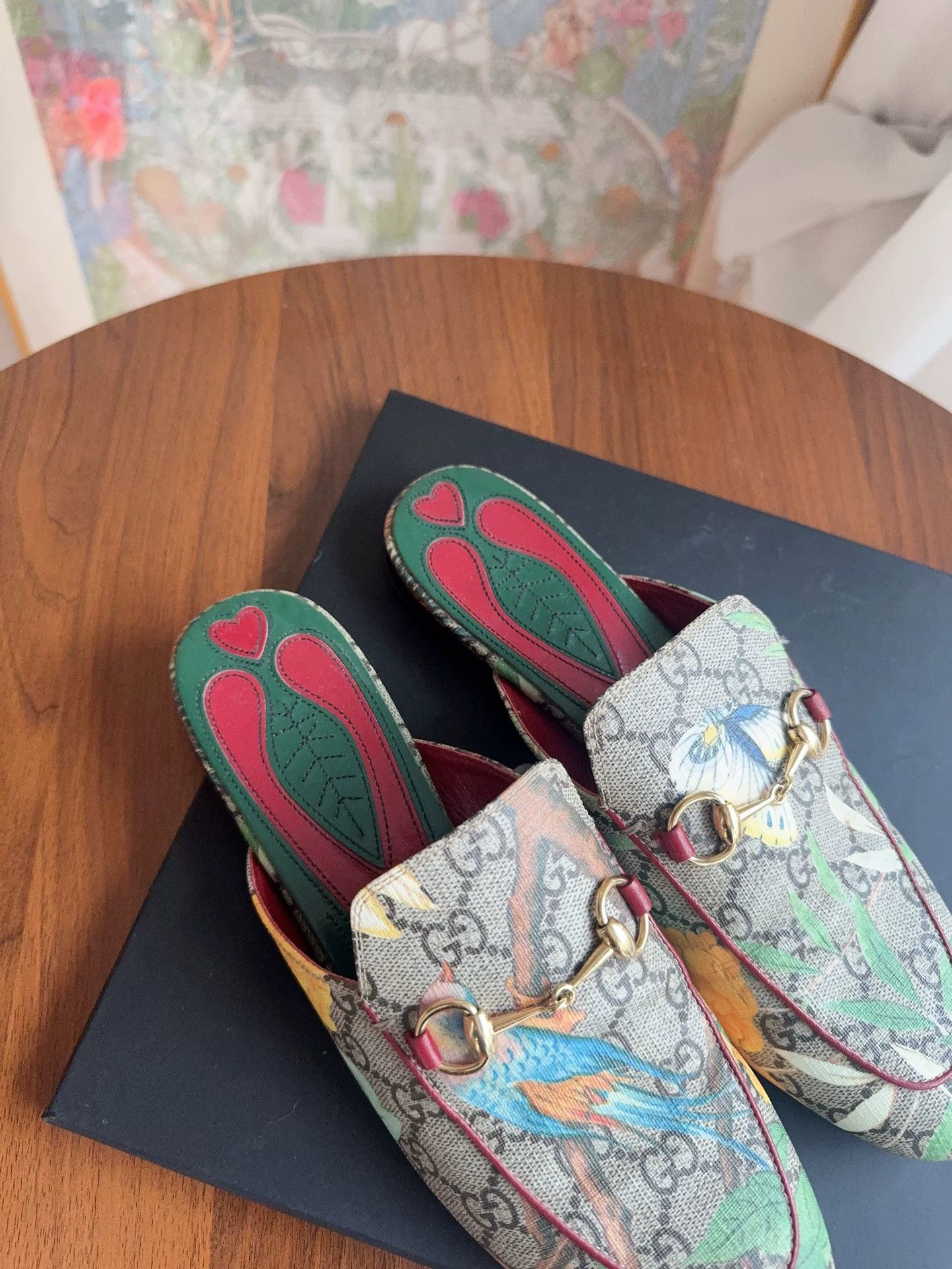 Gucci Gucci Floral Horsebit Slippers 38 9/10 Size US 7 / IT 37 - 5 Thumbnail