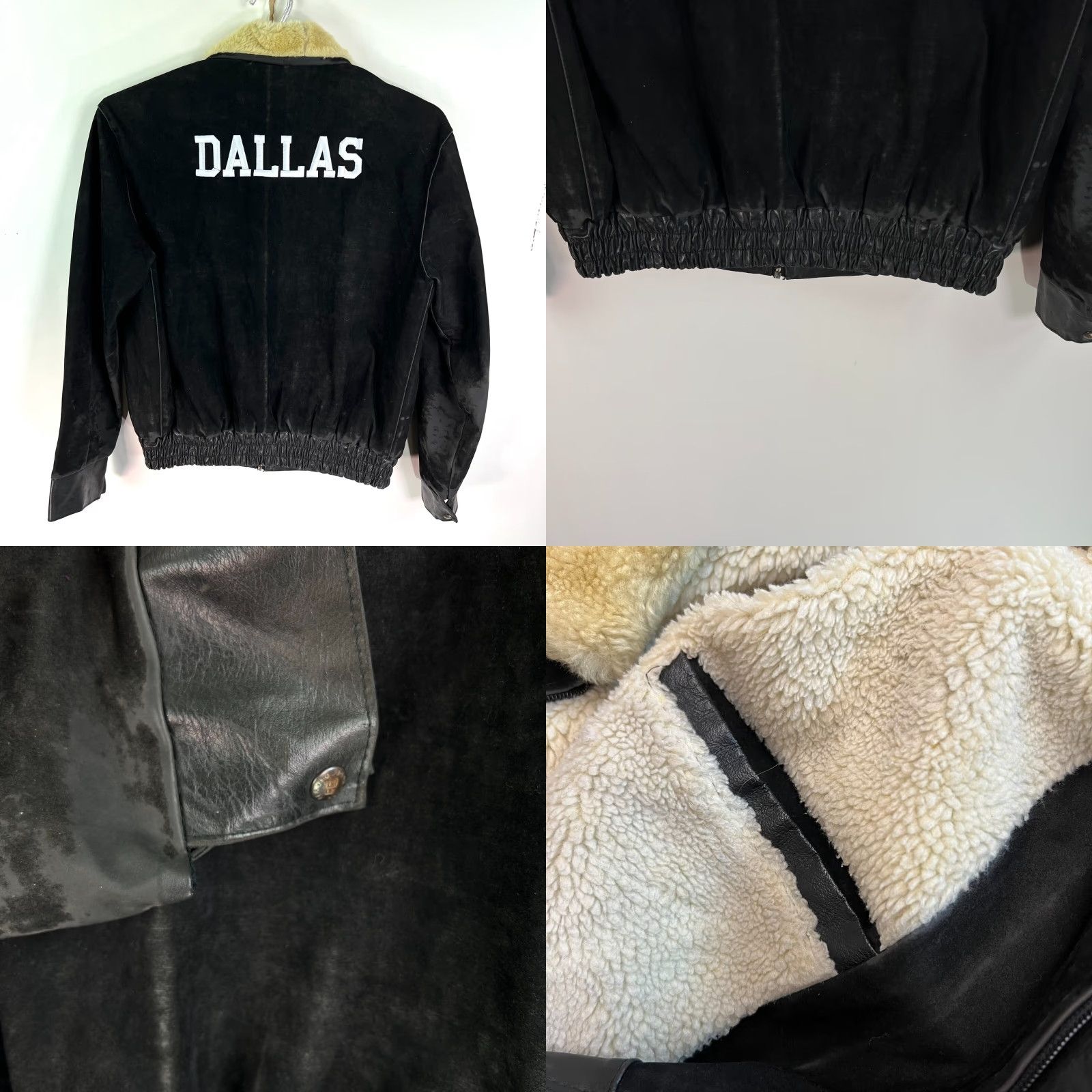 Vintage VINTAGE Italian Leather Varsity Jacket Mens SZ 52 Black Distressed Casual Winter Leather Sports Size US L / EU 52-54 / 3 - 8 Thumbnail