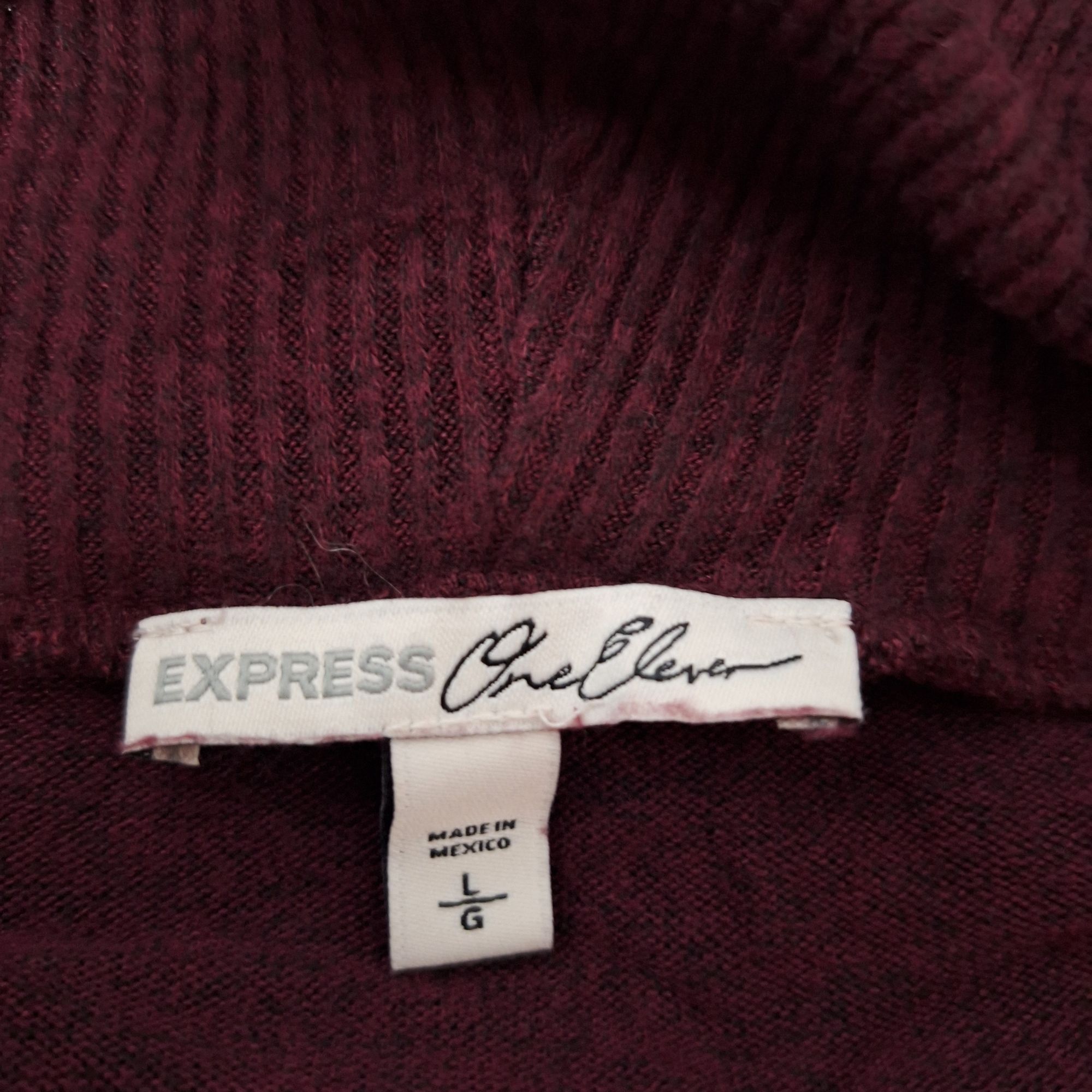 Express Express One Eleven Maroon Burgundy Cowl Neck Pullover Sweate Size L / US 10 / IT 46 - 4 Thumbnail