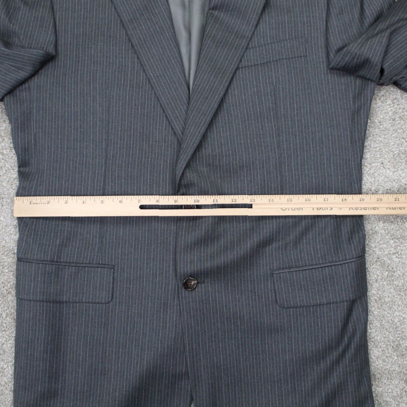 Madison Hickey Freeman Blazer Mens 42 Long Gray Worsted Wool Coat Jacket Size 42R - 4 Thumbnail