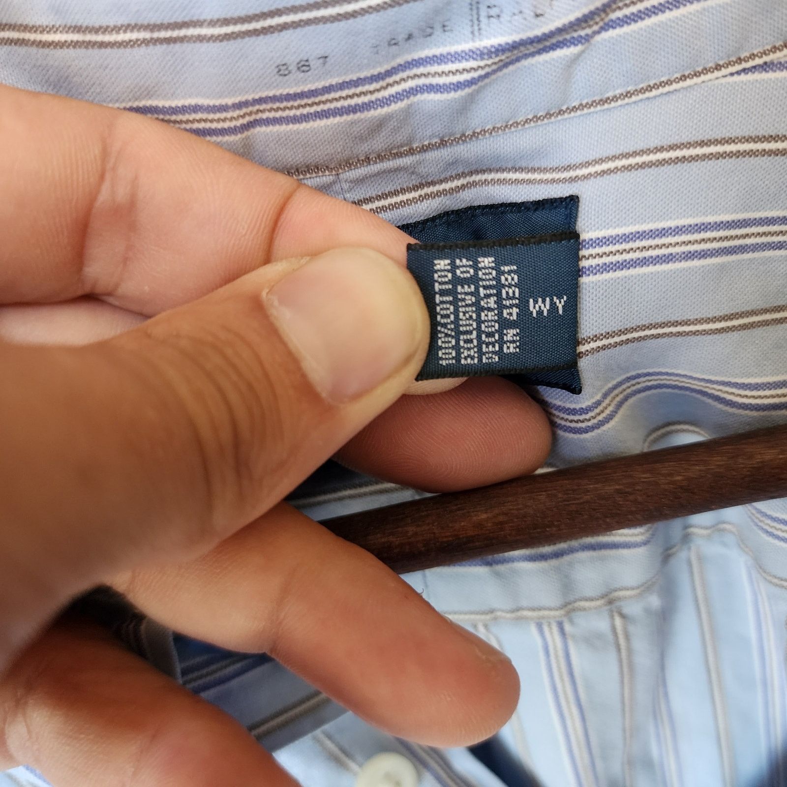Ralph Lauren Ralph Lauren Men's XL Blue Striped Custom Fit Shirt Size US XL / EU 56 / 4 - 9 Thumbnail
