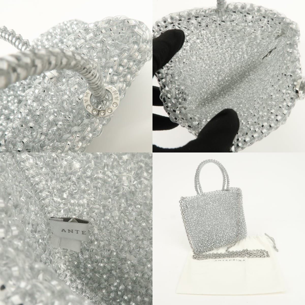 ANTEPRIMA Anteprima Wire Bag PVC Top Handle Silver Size ONE SIZE - 7 Thumbnail