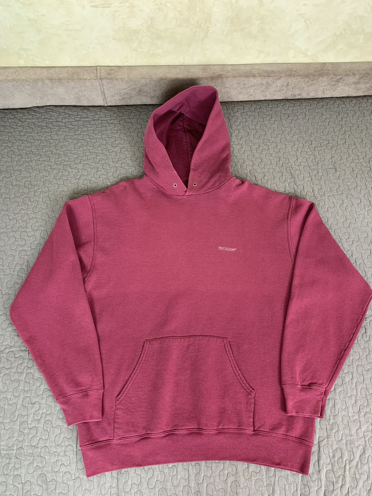 Fruit Of The Loom Vintage Fruit Of The Loom Blank Hoodie Size US L / EU 52-54 / 3 - 1 Thumbnail