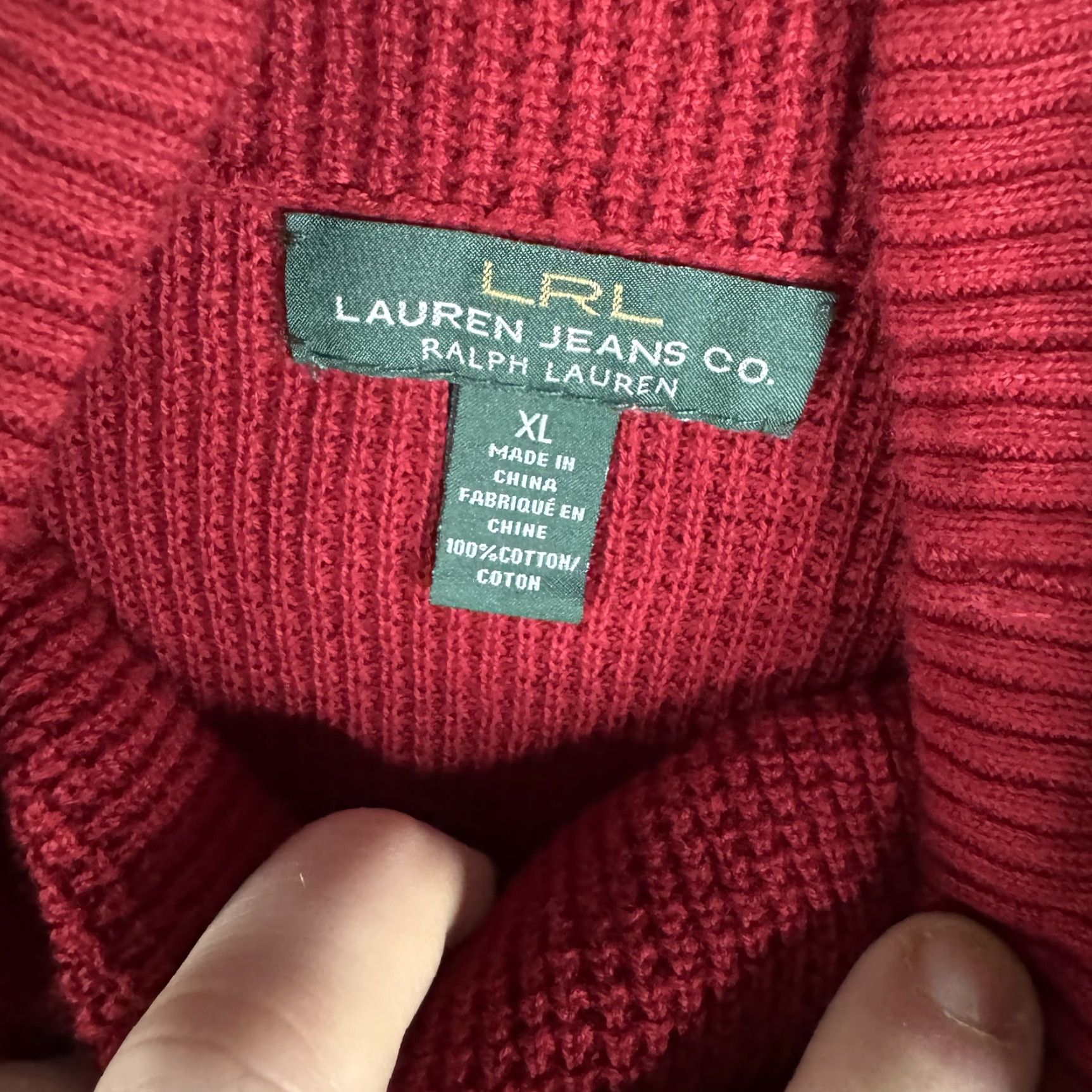 Ralph Lauren Lauren Ralph Lauren Sweater Womens XL Red Cowl Neck Waffle Knit Pullover Size XL / US 12-14 / IT 48-50 - 6 Thumbnail